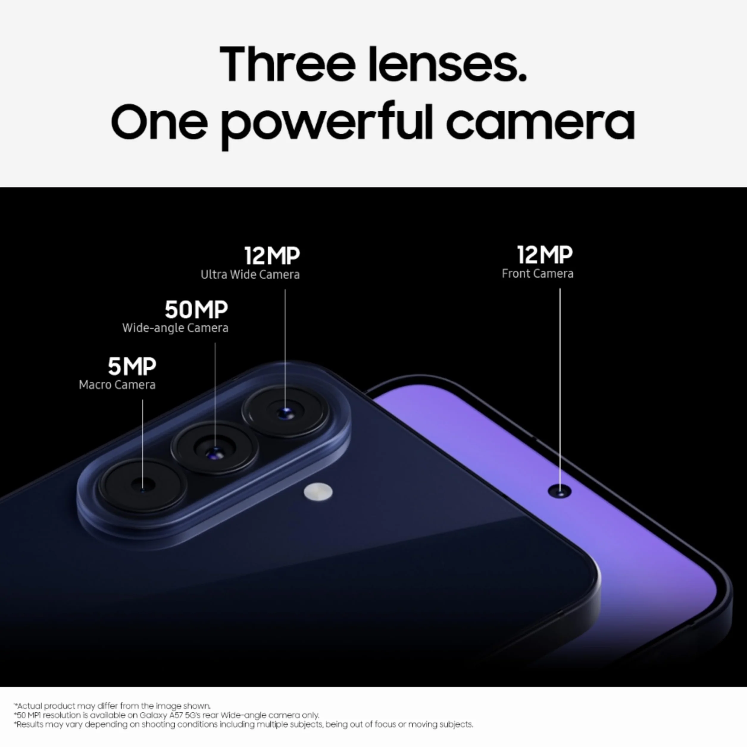 Samsung Galaxy A57 5G (Awesome Navy, 8 GB di RAM, 256 GB di archiviazione), Agentic AI, Tripla fotocamera con video Nightography, durata della batteria 2 giorni, aggiornamenti OS 6 Gen, IP68, 6,9 mm