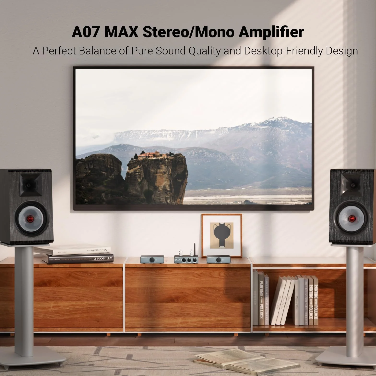 Amplificatore Hi-Fi AIYIMA A07 MAX 2 CH 300 Wx2 TPA3255 mini amplificatore di potenza in classe D Amplificatore desktop mono stereo collegabile a ponte 600 Watt con uscita da 3,5 mm