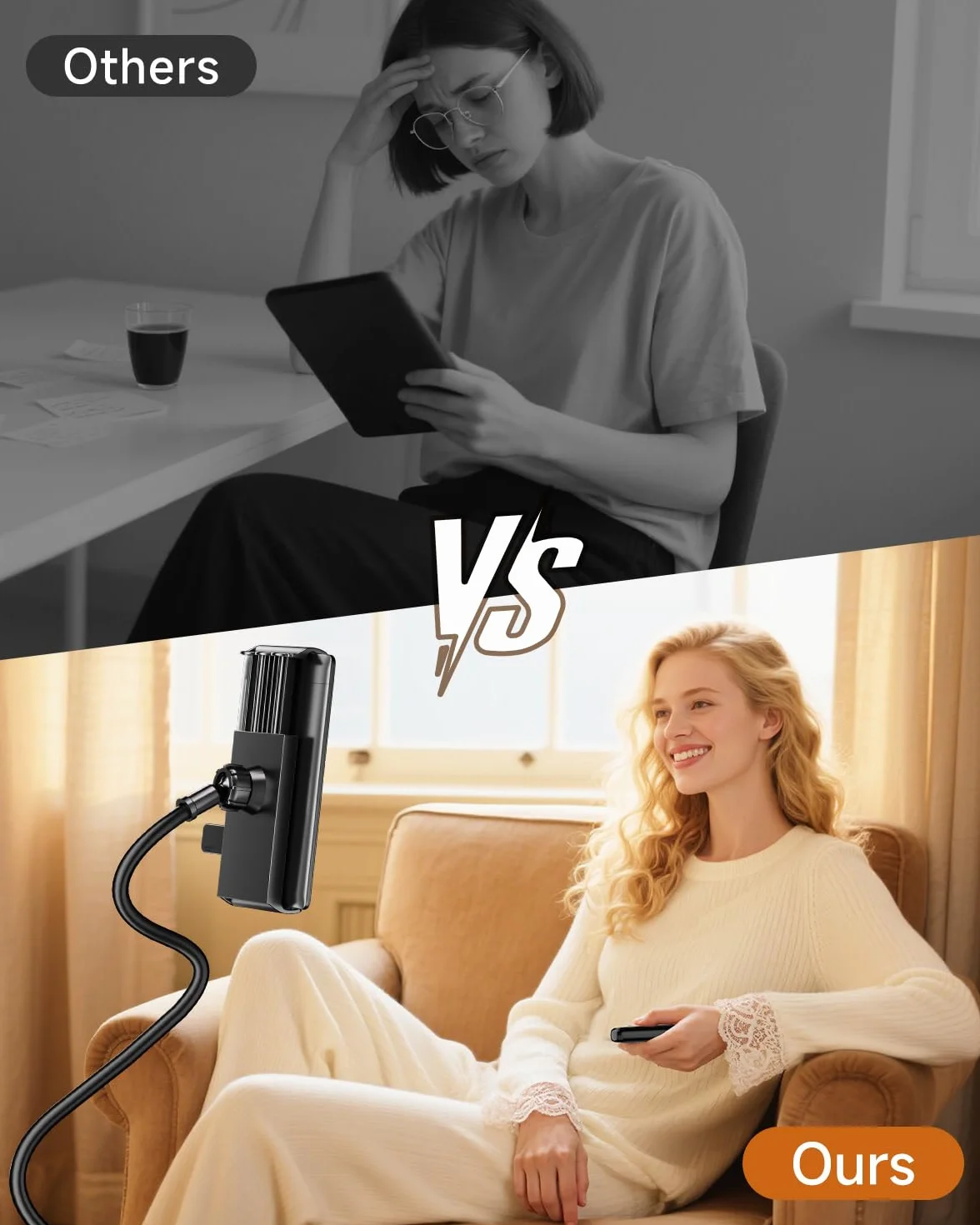 Supporto per Kindle con Telecomando per Girare Pagine, per Lettura Letto Scrivania, Nero