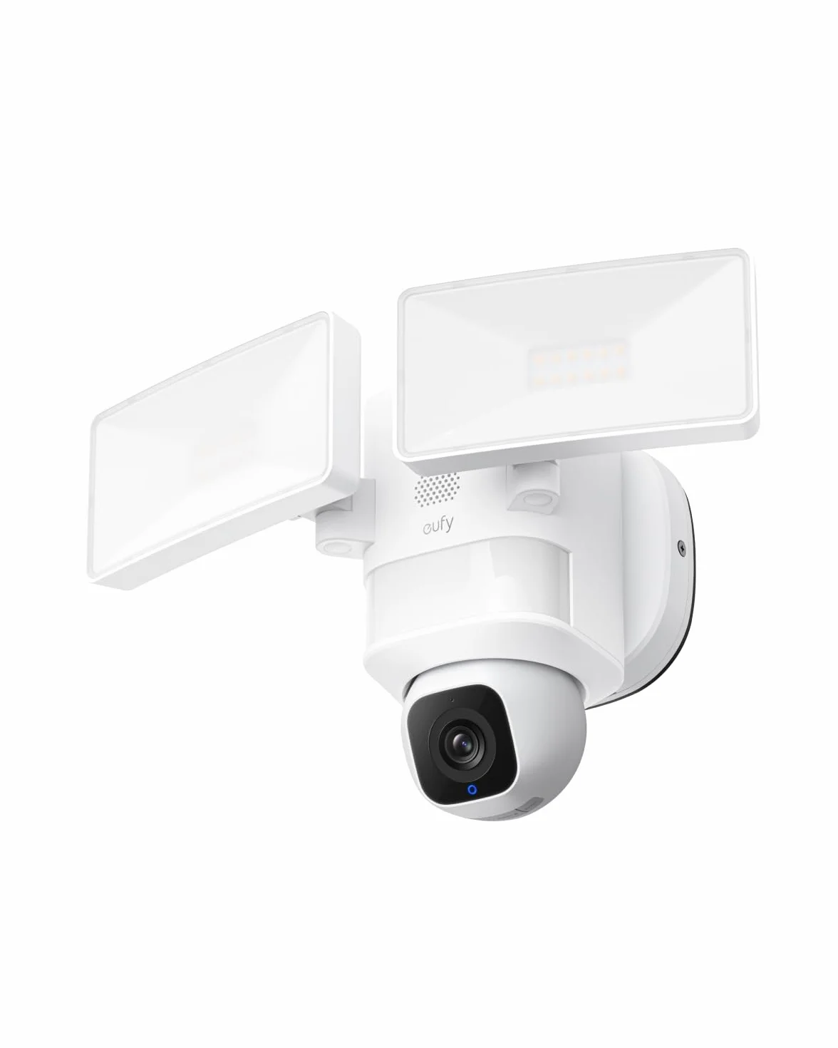 eufy Security Floodlight Cam E30, telecamera wi-fi esterno, Rotazione Panoramica e Inclinazione a 360°,Rilevamento e Tracciamento con AI, Video 2K, 2000 Lumen, Registrazione 24/7 (Ricondizionato)