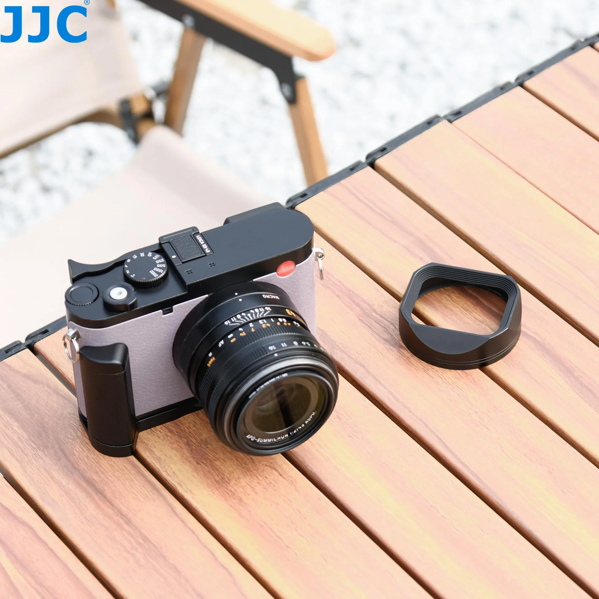 JJC Paraluce Quadrato in Metallo per Leica Q3 43, Q3, Q2 Design Ottimizzato Senza Vignettatura, Compatibile con Filtri Spessi 8mm e Modalità Macro, Adattabile al Tappo Obiettivo Originale