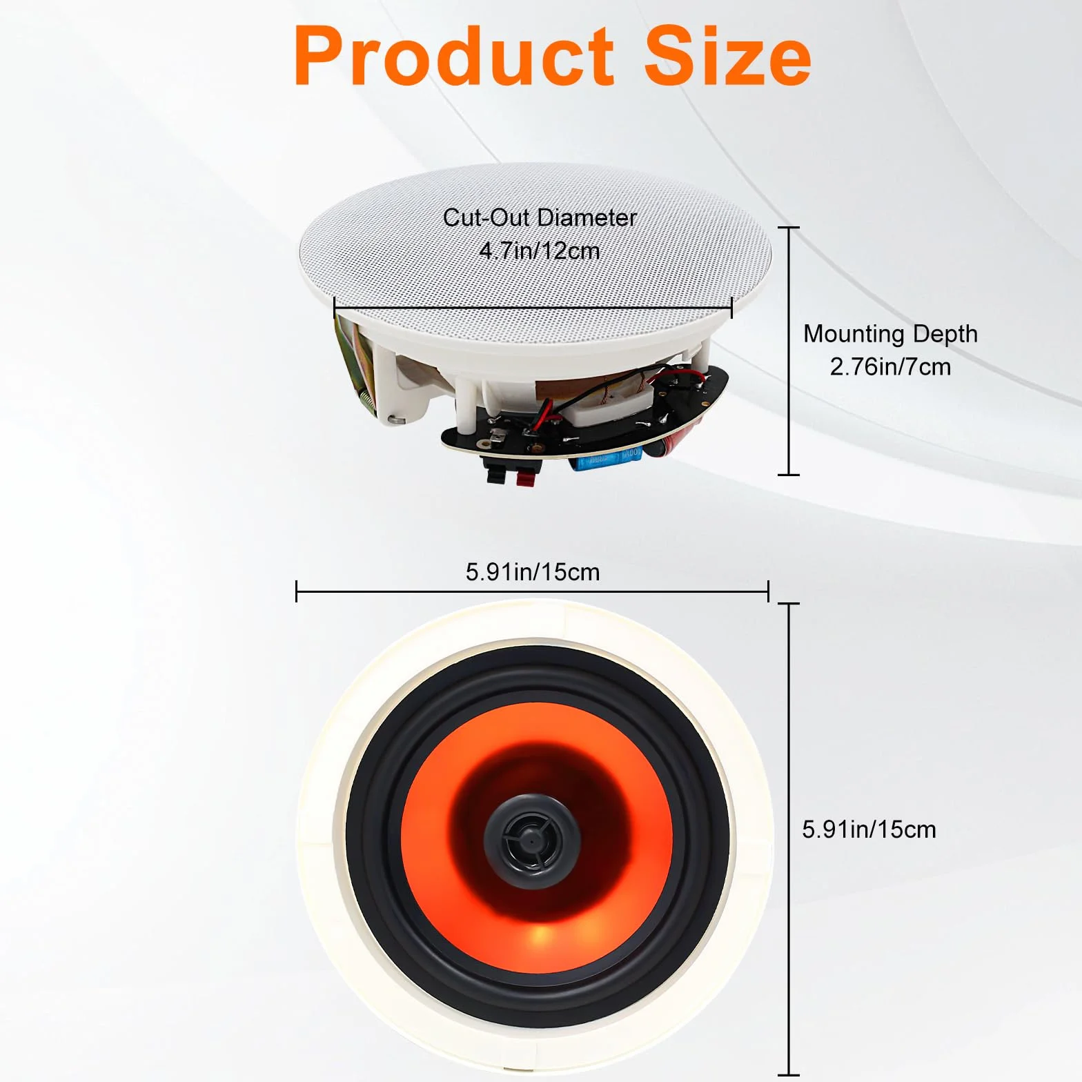 STUDIOFINIX Coppia altoparlanti passivi soffitto 10,2 cm 240 W per soggiorno ufficio cucina