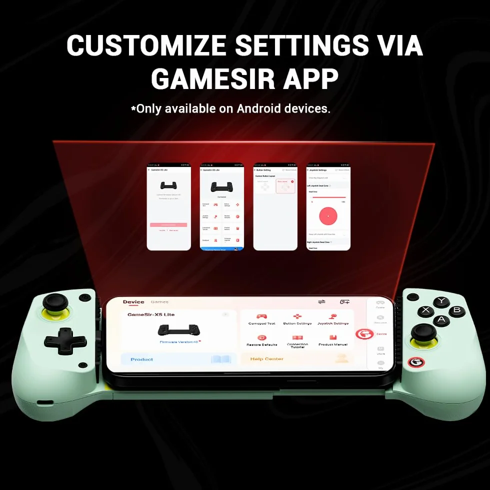 GameSir X5 Lite Type-C Mobile Gaming Controller for Android, iPhon5 15/ iPhone 16 Series, iPad mini, Phone Controller With Hall Effect Sticks, Turbo Function, Pass-through Charging, Plug and play