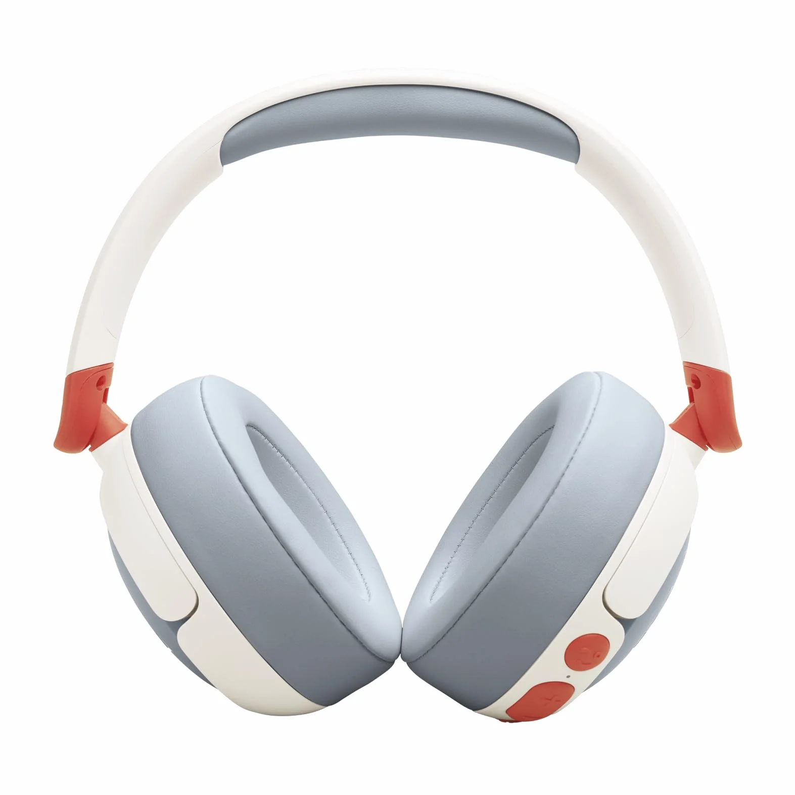 JBL Junior 470 NC Cuffie Over-Ear Bluetooth Wireless per Bambini, con Cancellazione Attiva del Rumore, Microfono Integrato, 50 Ore di Autonomia, JBL Safe Sound, Limitatore Volume, Set Adesivi, Bianco