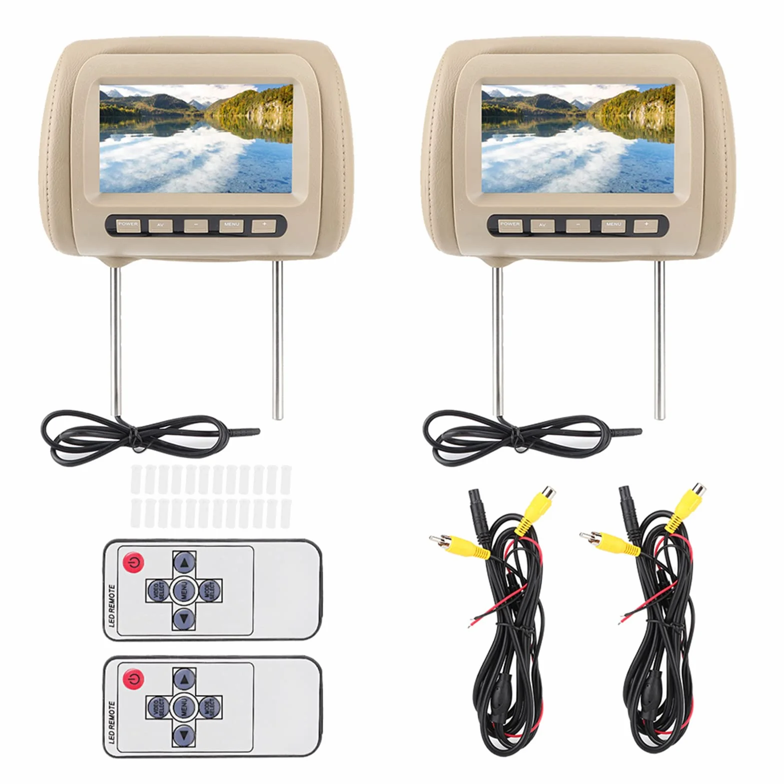 Lettori Video Poggiatesta, Monitor Tv Poggiatesta Auto, Monitor Tv Poggiatesta Auto, 2 Pezzi Universale 7 in HD Poggiatesta Auto Lettore Video LCD Controllo Wireless Display MP5