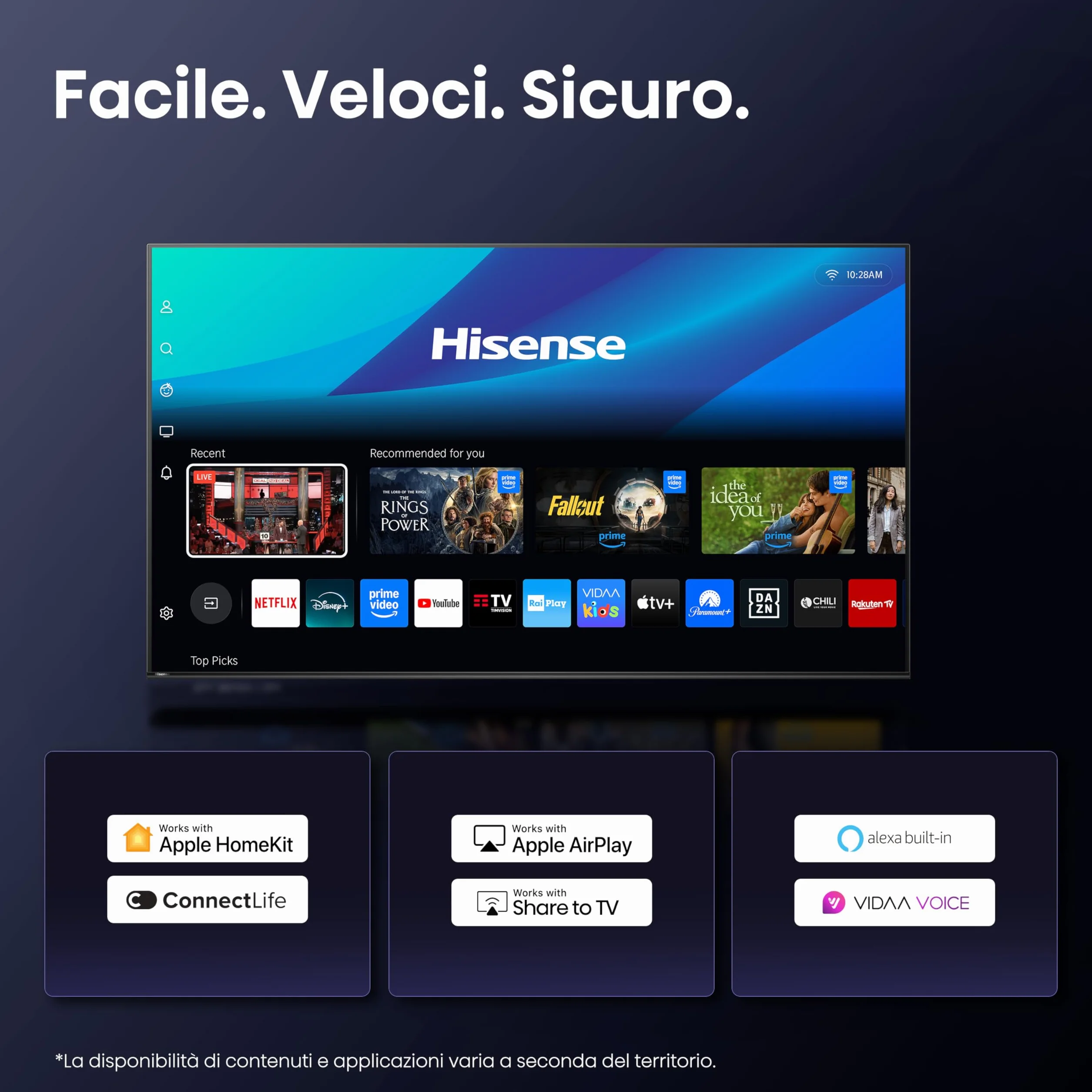 Hisense 55A8DQ Smart TV OLED 55" 4K VIDAA Dolby Vision IQ HDR10+ Adaptive 120Hz Game Mode PRO Audio Dolby
