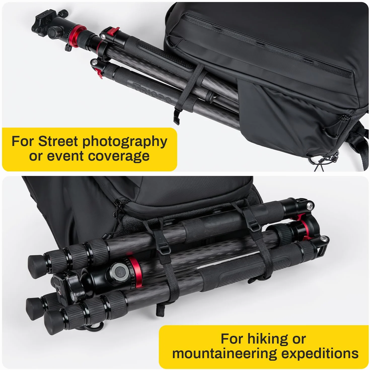 RaLeno 25 L+5 L Zaino per fotocamera, custodia rigida impermeabile con 5L scomparto frontale espandibile per fotocamera DSLR SLR Mirrorless, compatibile con drone DJI Mavic / 16 laptop/treppiede