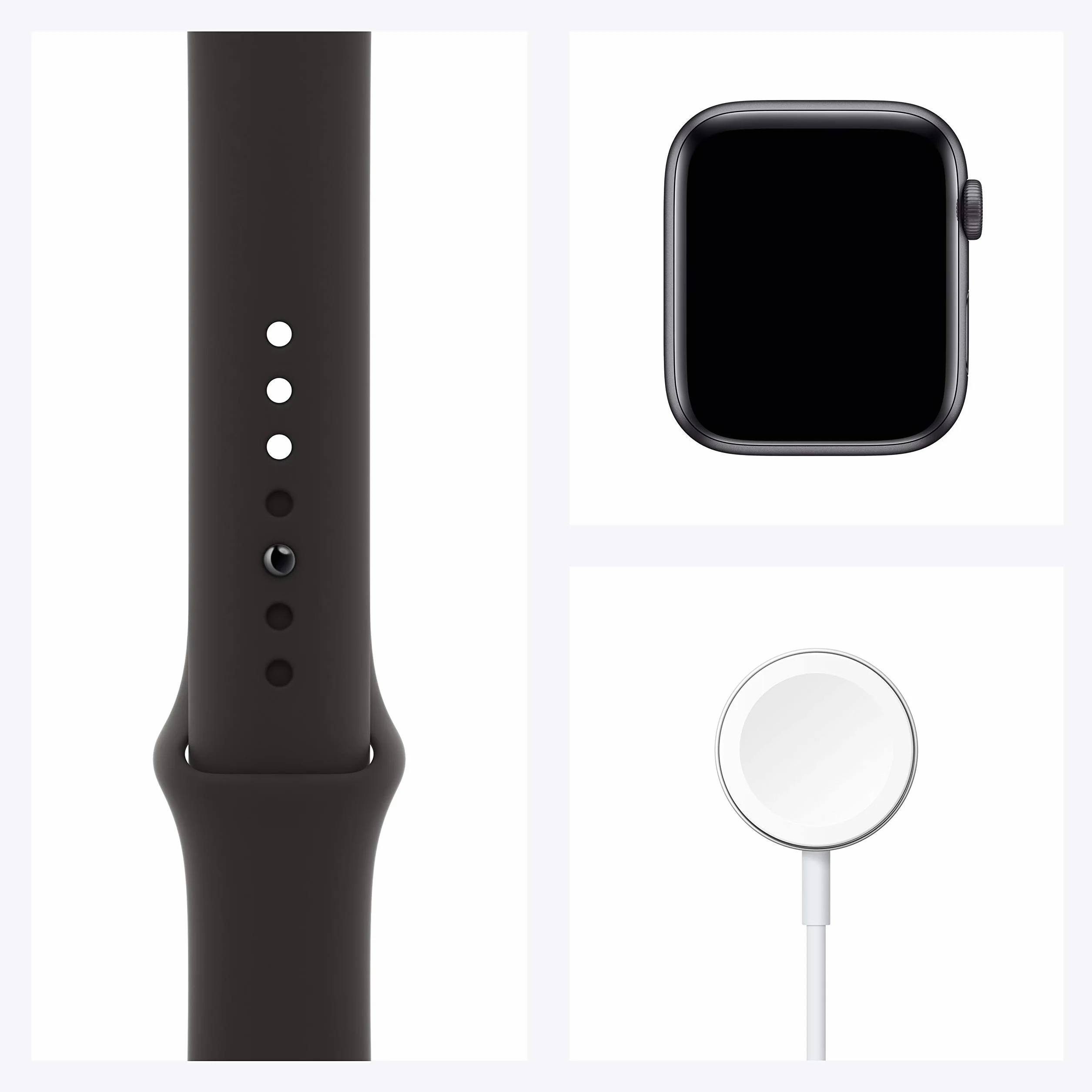Apple Watch SE (GPS, 44MM) - Case Grigio Siderale in Alluminio con Cinturino Sport Nero (Ricondizionato)