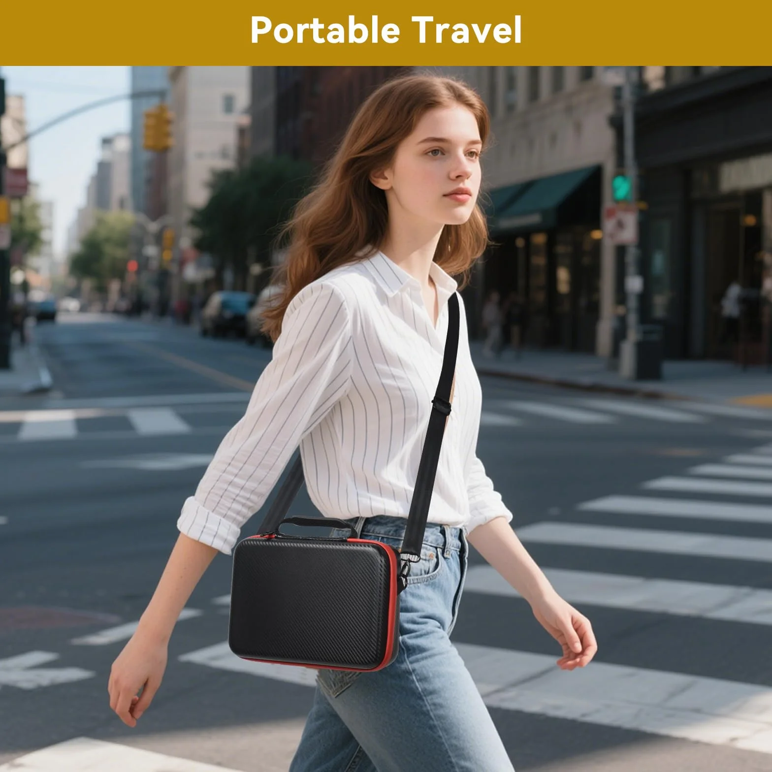 UTEBIT Borsa per valigie Insta360 X5, borsa a tracolla impermeabile portatile con tracolla, custodia a prova di caduta per accessori Insta 360 X5