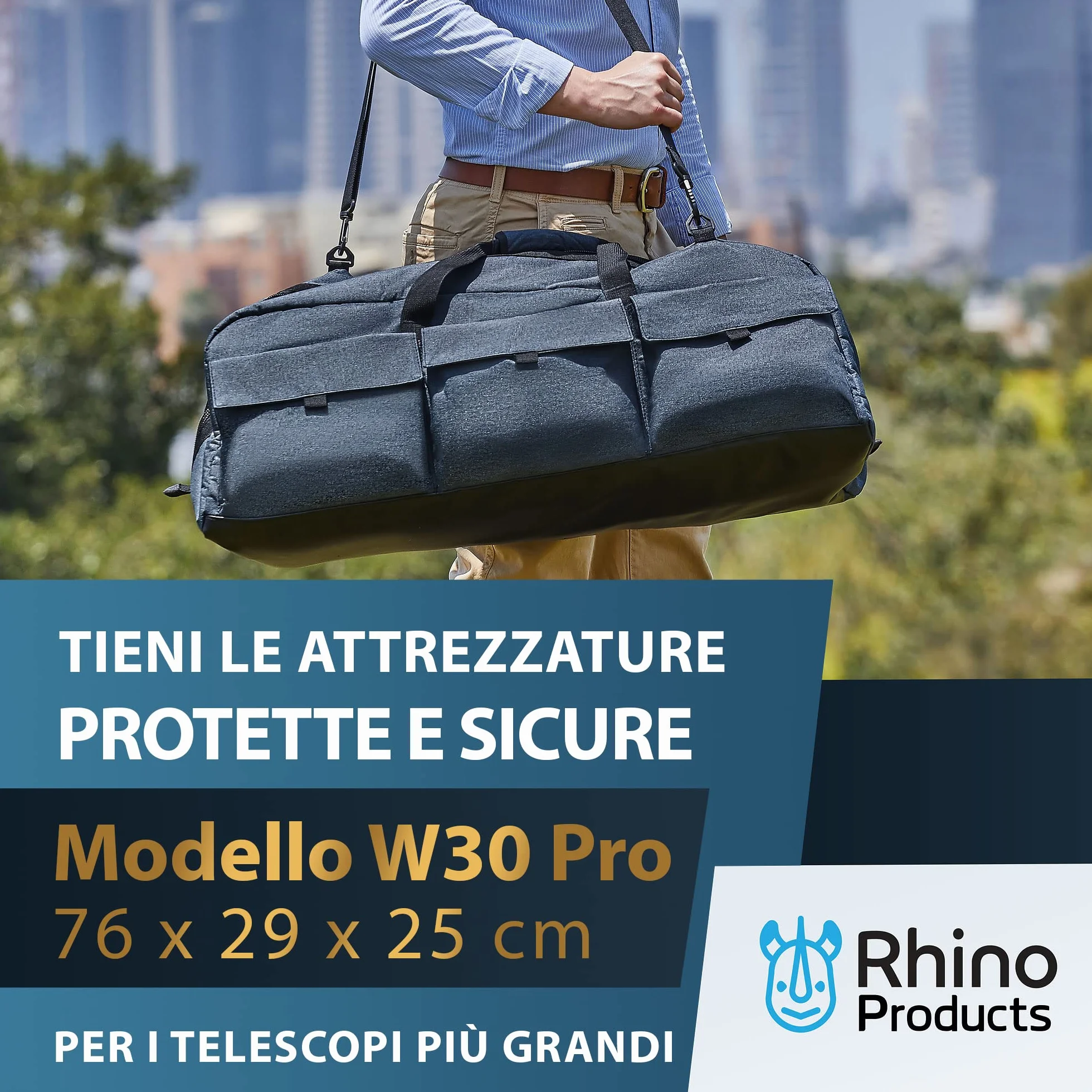 Borsa telescopio multiuso – Custodia imbottita per trasporto, tracolla regolabile e spazio extra – Idrorepellente – Compatibile con telescopi Celestron (76x29x25 cm)