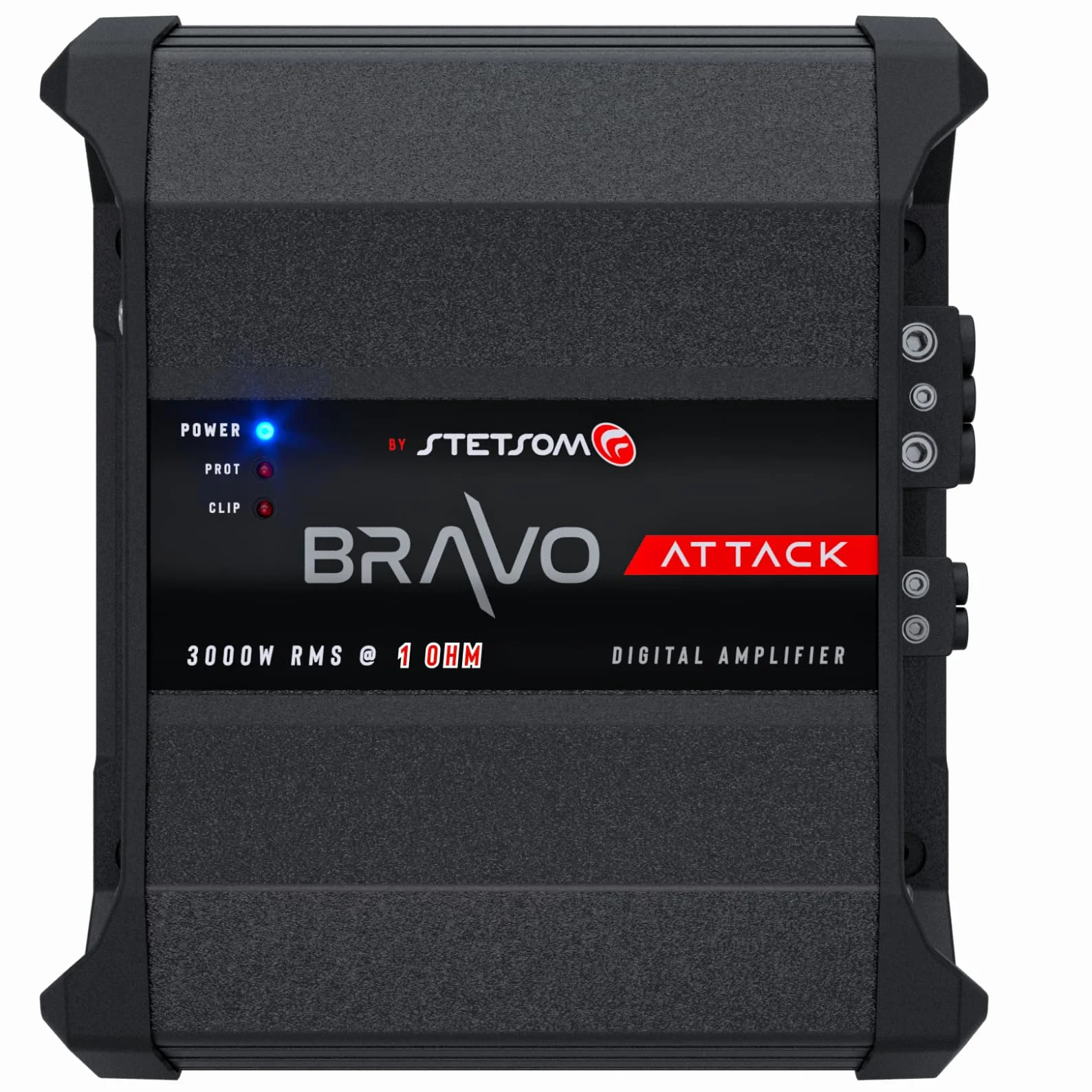 Stetsom Bravo Attack 3000 1 Ohm Mono Amplificatore per auto, 3000.1 3K Watt RMS, 1Ω Stabile Car Audio, Full Range HD Qualità del suono, 3000x1, Crossover & Bass Boost, Altoparlante stereo auto MD