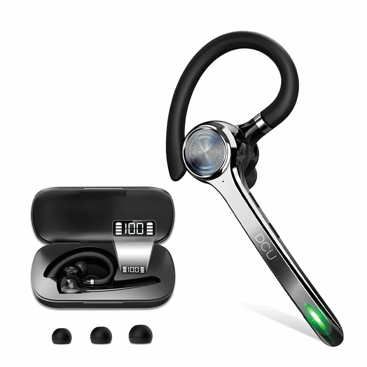 DCU TECNOLOGIC - Auricolare Mono Bluetooth 5.0 Action Pro - Auricolare wireless - Effettua e riceve chiamate - Connettività a doppio punto