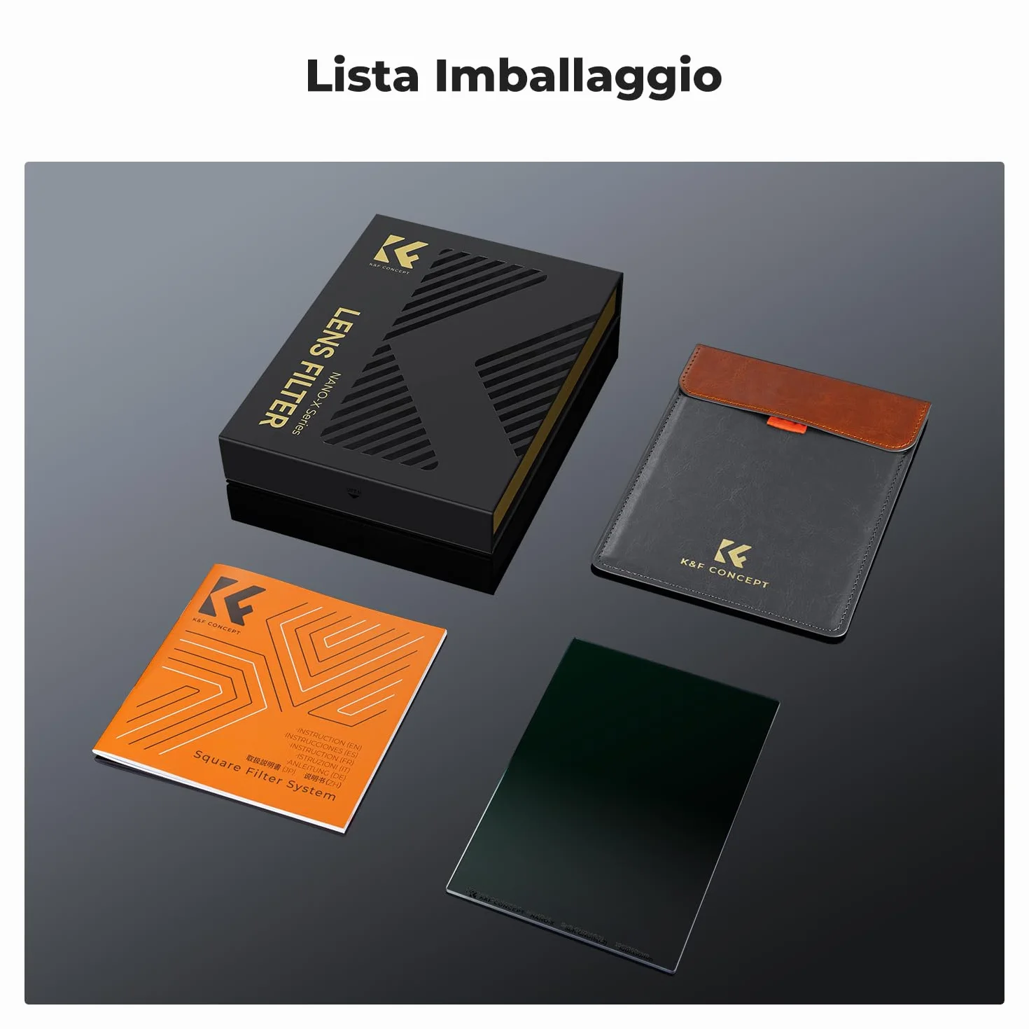 K&F CONCEPT Nano-X Filtri a Lastra Soft GND 16 (1.2) da 100x150mm in Vetro Ottico con 28 Strati Rivestimento Nano Compatibile Nano-X Porta Filtri per Lente