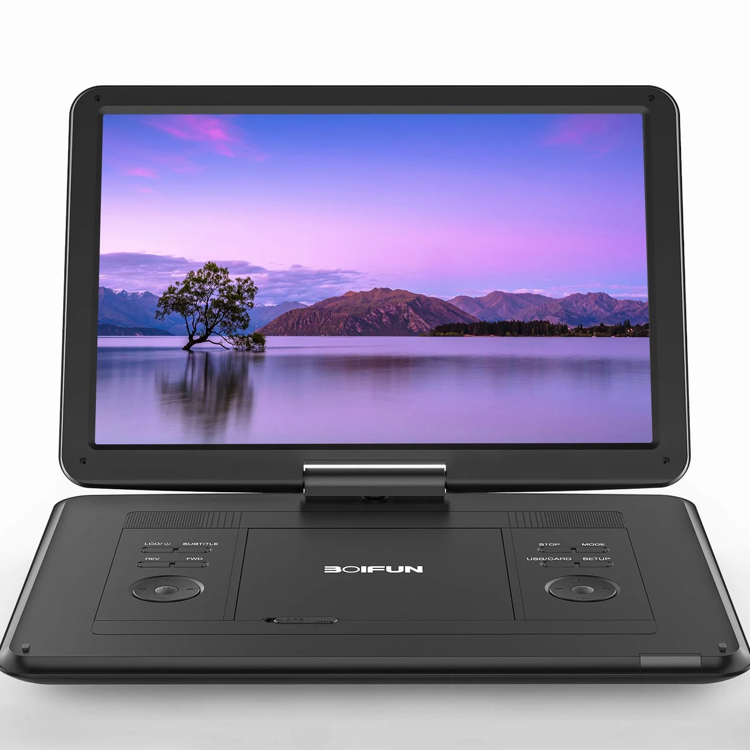 Lettore DVD Portatile 17,5" Schermo HD 16" Batteria 6 Ore USB/SD Sync TV Nero