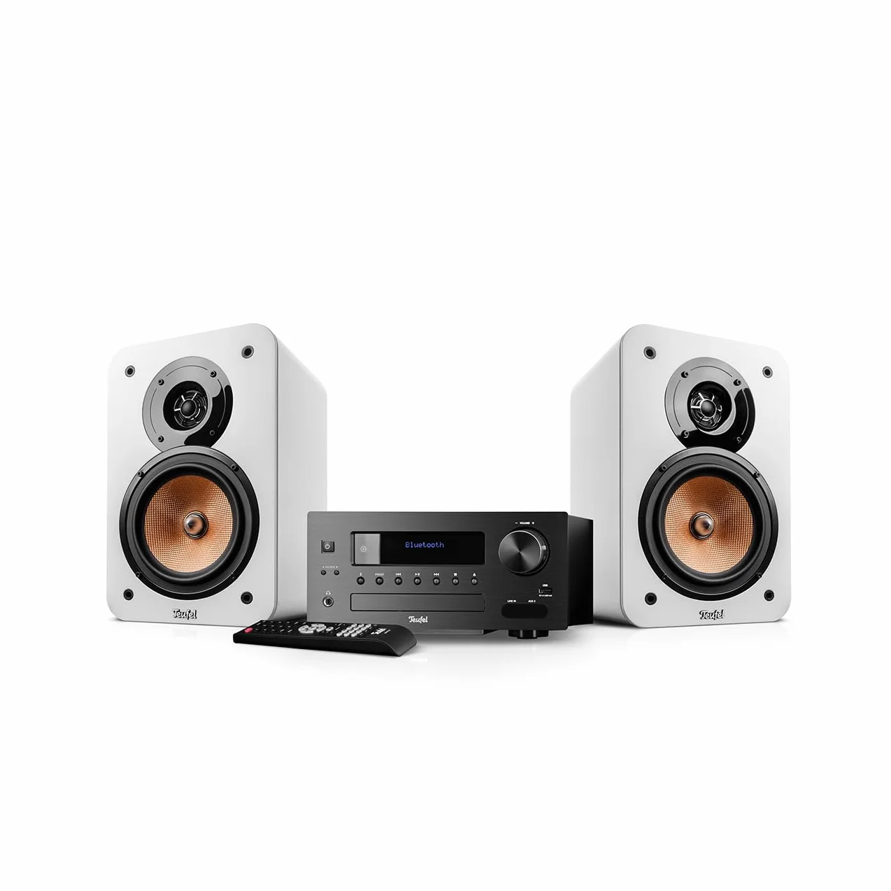 Teufel Ultima 20 KOMBO 2 Sistema HiFi Stereo Compatto con CD Bluetooth USB Radio Digitale DAB+ FM Streaming Bass Reflex Bianco