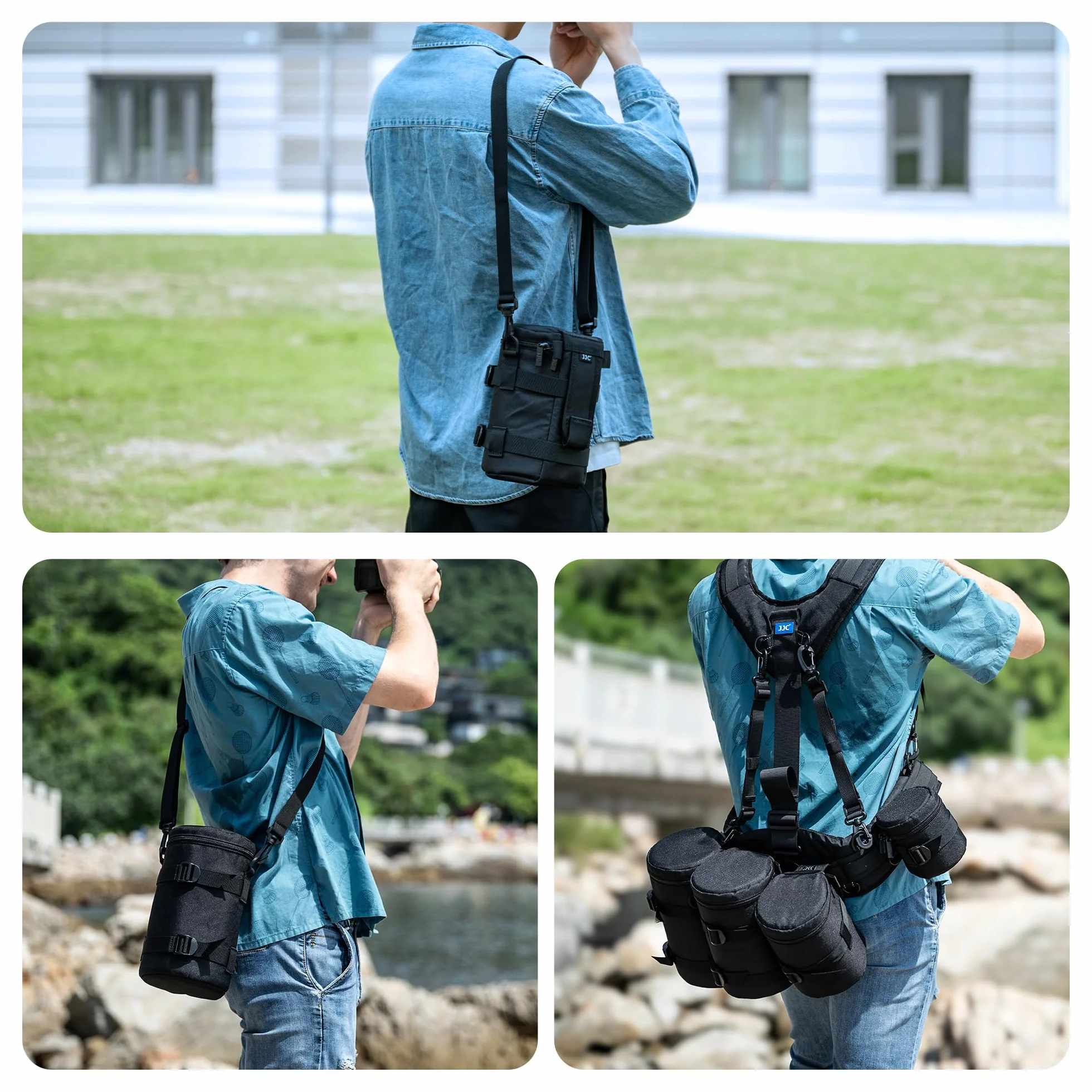 JJC Borsa Custodia Protettiva per Obiettiv Canon EF 100-400mm f4.5-5.6L EF 70-200mm f2.8L IS II III USM RF 600mm f11 IS STM Nikon AF-S 70-200mm f2.8G ED VR II AF 80-200mm f2.8D, Interne 4.3" x 8.8"