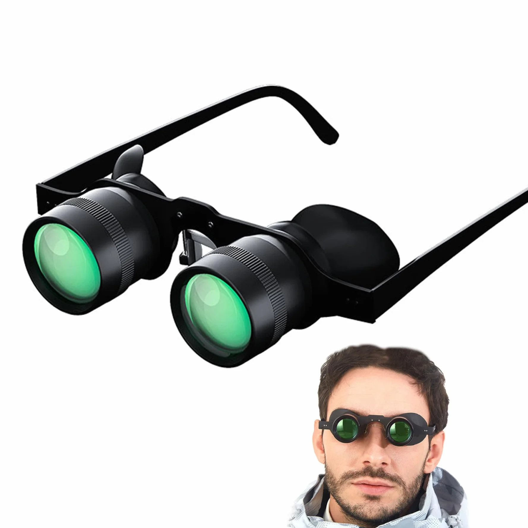 Binocoli occhiali portatili per binocoli liberi Telescopi 10x zoom bicchieri per pesca all'aperto, occhiali binoculari