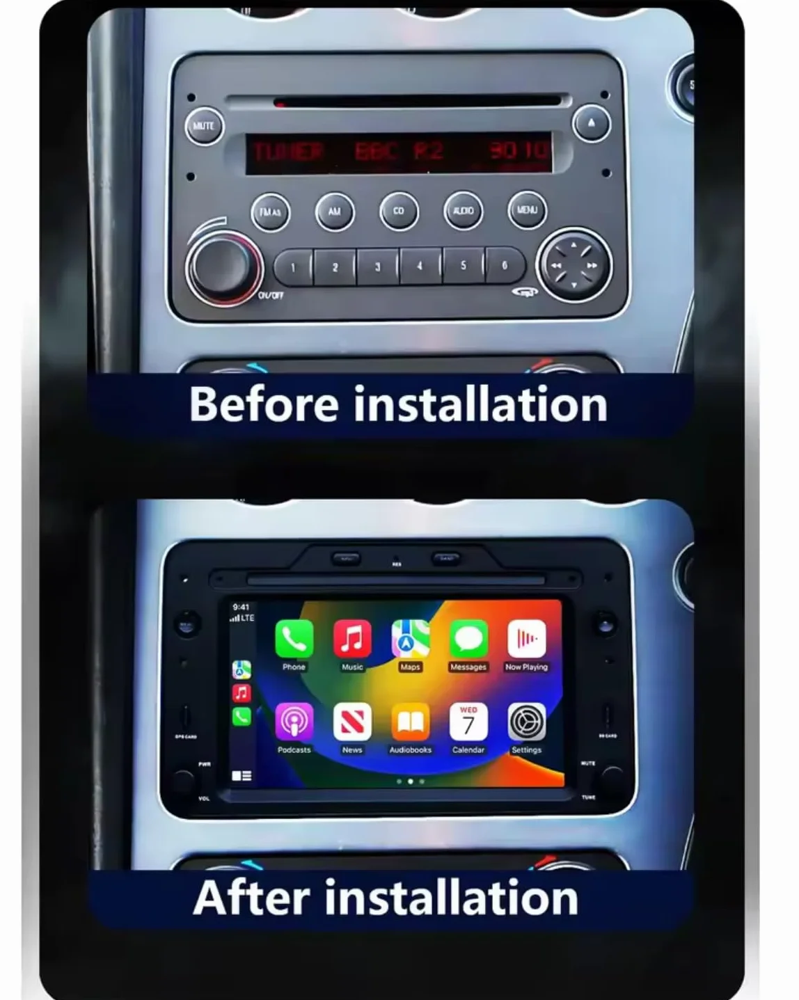 CTB Car tablet Android per ALFA 159 - BRERA Apple Carplay android auto wireless integrato 2006-2011 4GB di ram 32GB di rom 6"2 pollici GPS autoradio navigatore WI-FI Bluetooth MirrorLink