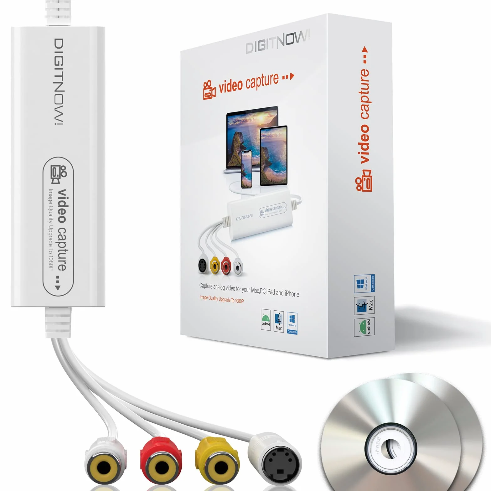 DIGITNOW! USB 2.0 Video Capture Card Pro Version 1080P 30Hz VHS to Digital Converter