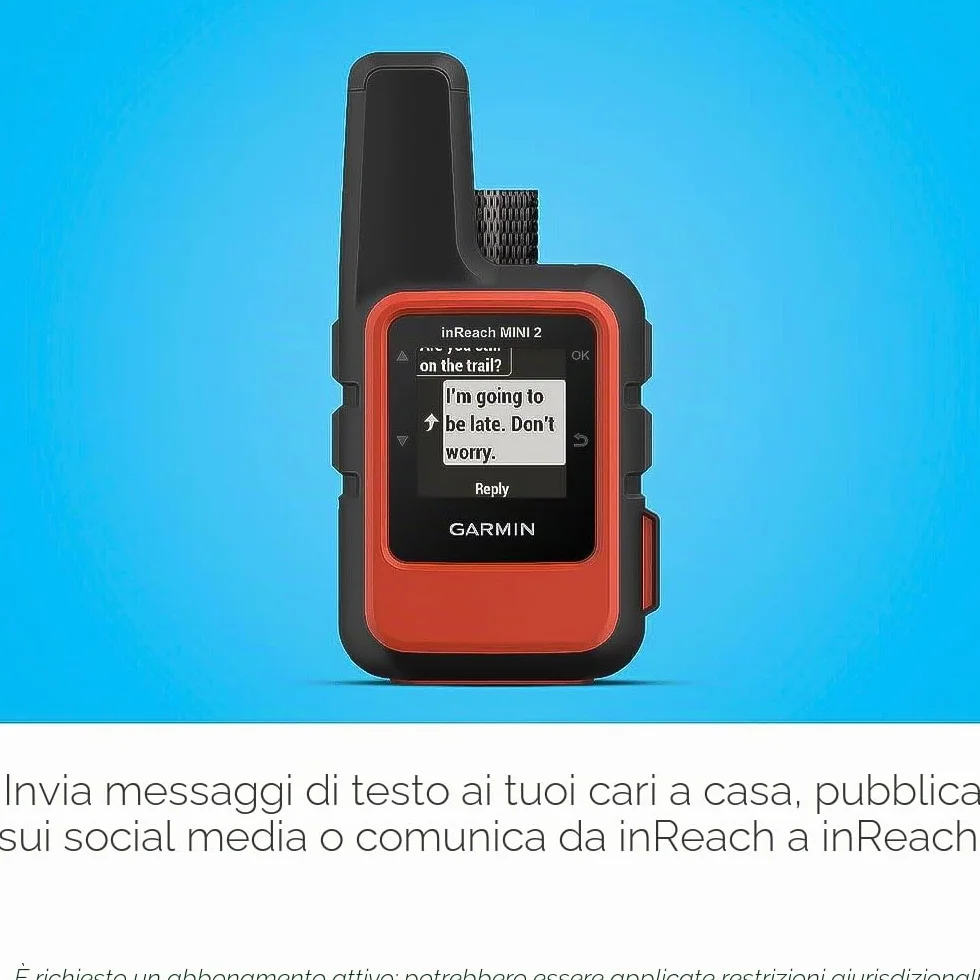 Garmin inReach Mini 2, Comunicatore satellitare leggero e compatto, palmare per escursionismo, arancione - 010-02602-00