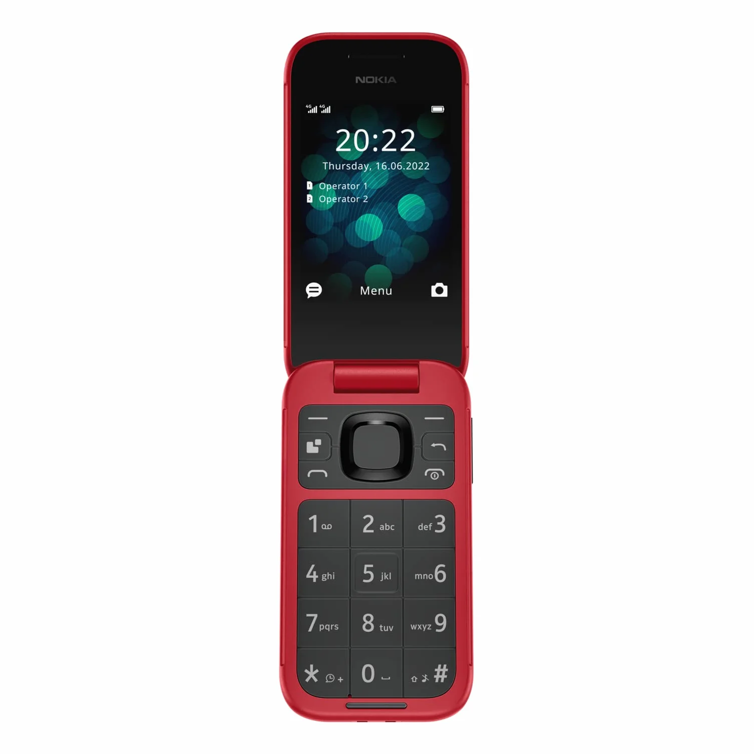 Nokia 2660 - Telefono Cellulare 4G Dual Sim, Display 2.8", Tasti Grandi, Tasto SOS, Fotocamera, Bluetooth, Radio FM Wireless e lettore mp3, Ampia batteria, Rosso, Italia