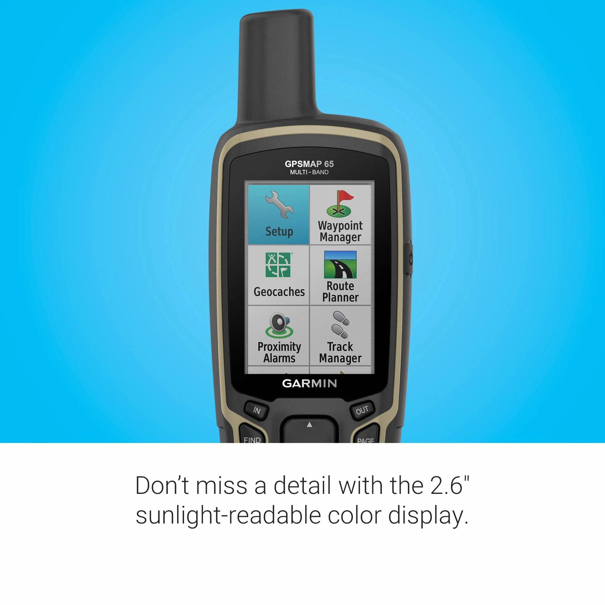 Garmin GPSMAP 65, palmare a pulsante con supporto satellitare esteso e tecnologia multi-banda, display a colori da 2,6", 010-02451-00