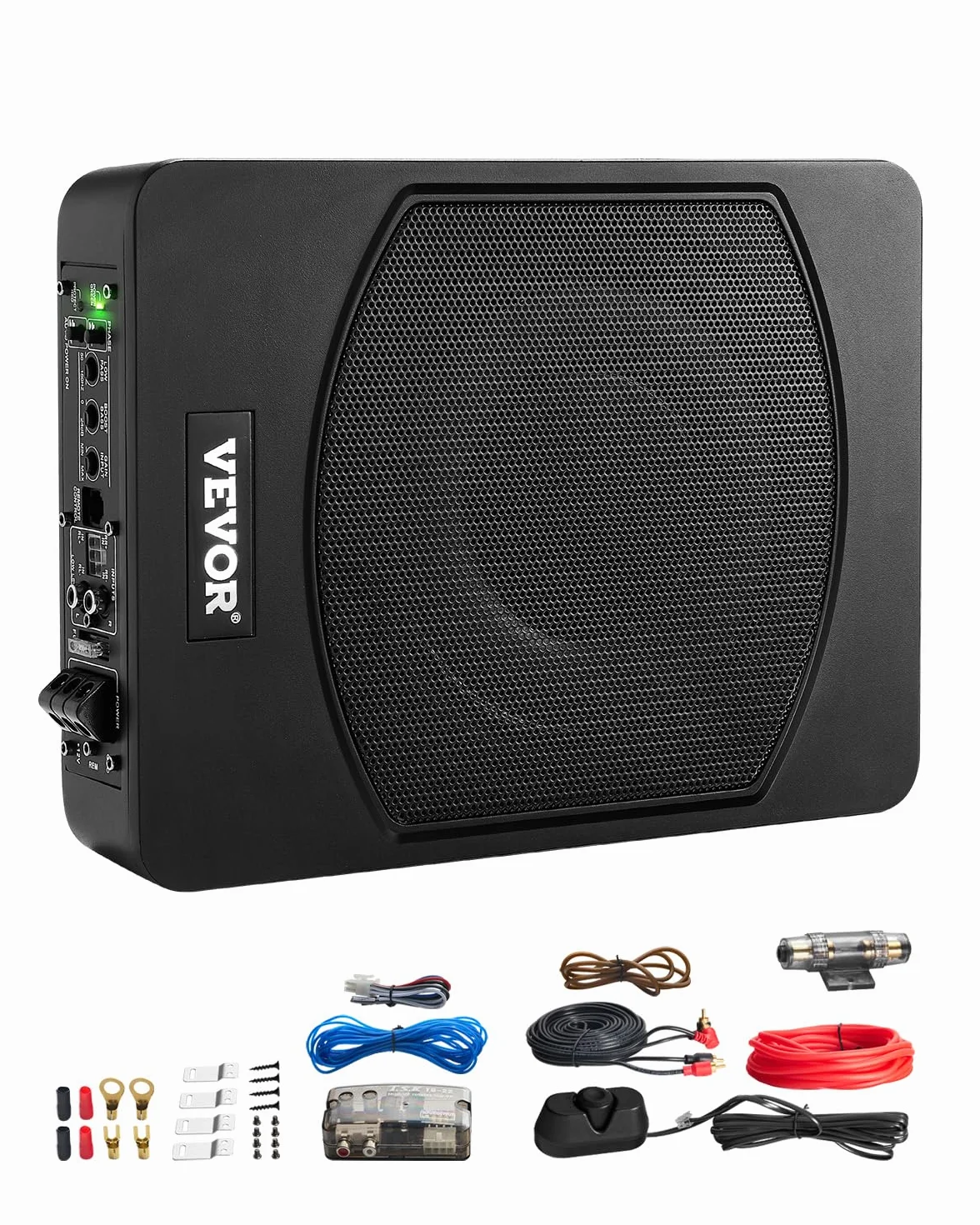 VEVOR Subwoofer auto 240 W 254 mm sottile sotto il sedile con amplificatore integrato