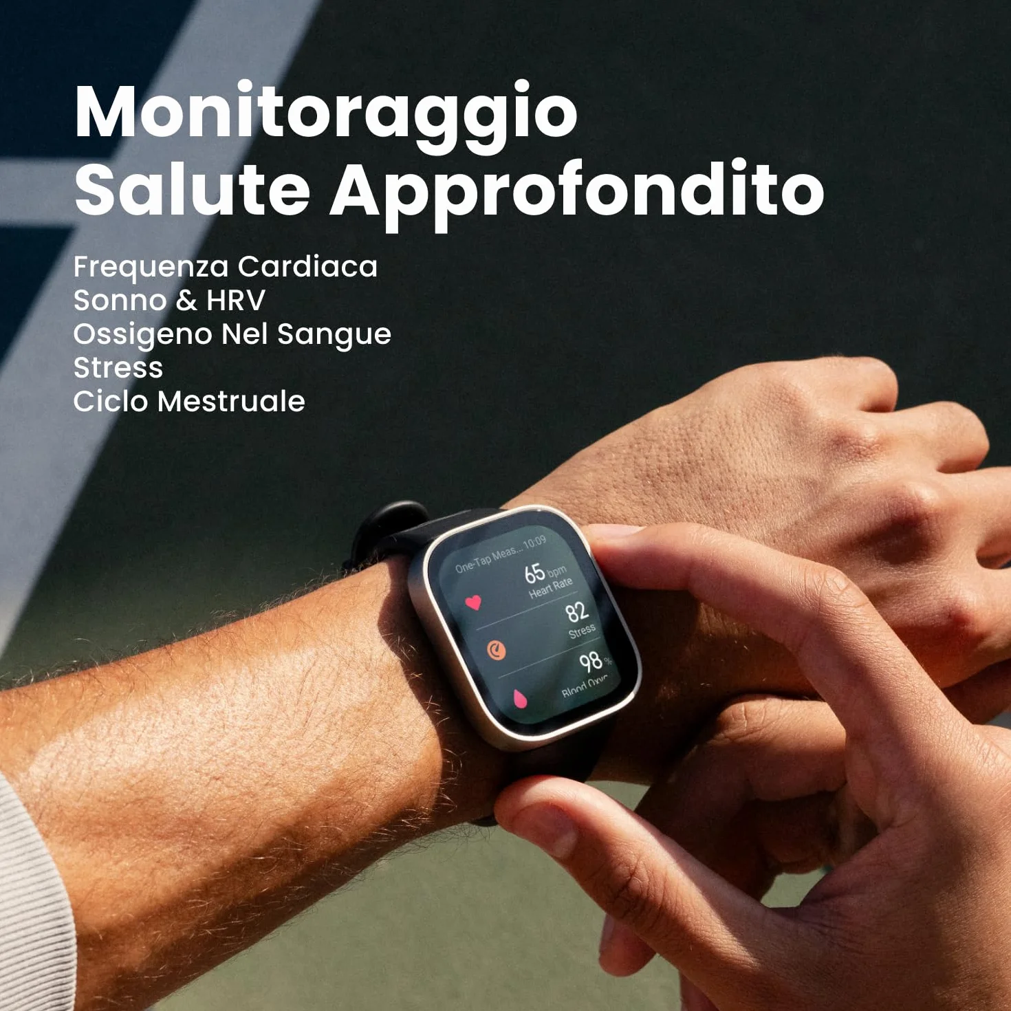 Amazfit Bip Max 50mm Smartwatch, Display AMOLED da 2.07", Autonomia fino a 20GG, GPS, 4GB, Mappe Offline, Fitness Tracker, Hybrid Training, 150+ Modalità Sportive, HYROX, 5 ATM per Android e iPhone