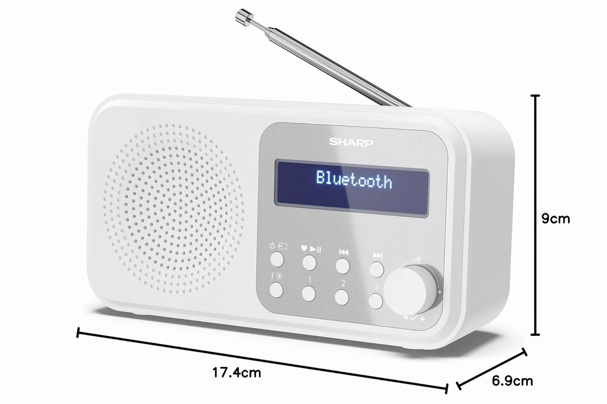 SHARP DP-420(WH) Radio DAB+/DAB/FM compatta portatile Bluetooth USB batteria rosa