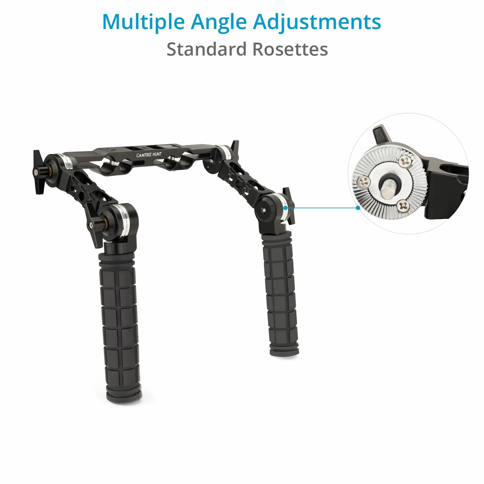 CAMTREE Set di impugnature universali Hunt con rosetta da 19 mm/15 mm per DSLR e videocamere con supporto a spalla (CH-1915-RH)