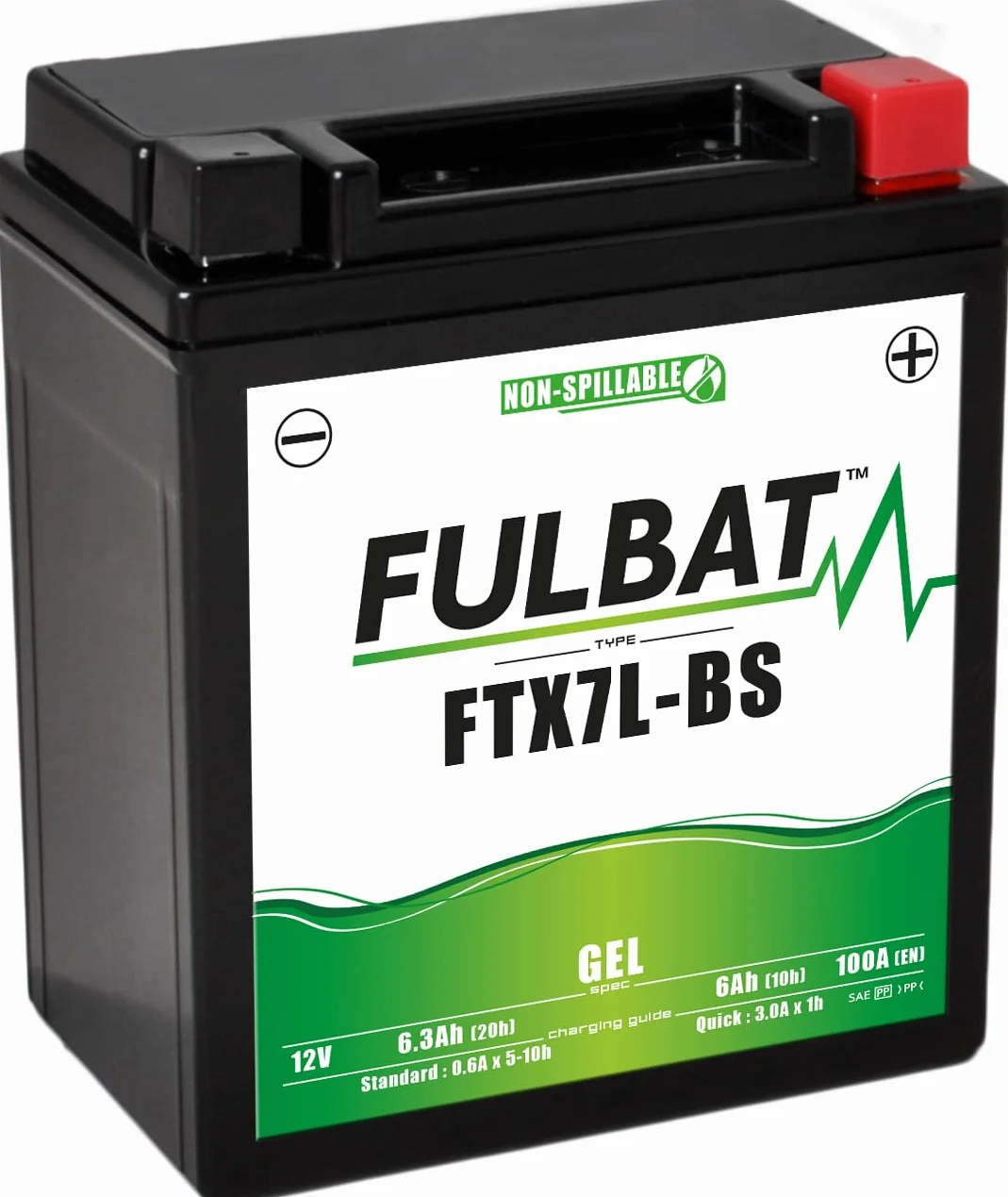 Batteria moto Fulbat Gel FTX7L-BS YTX7L-BS 12 V 6,3 AH 100 A
