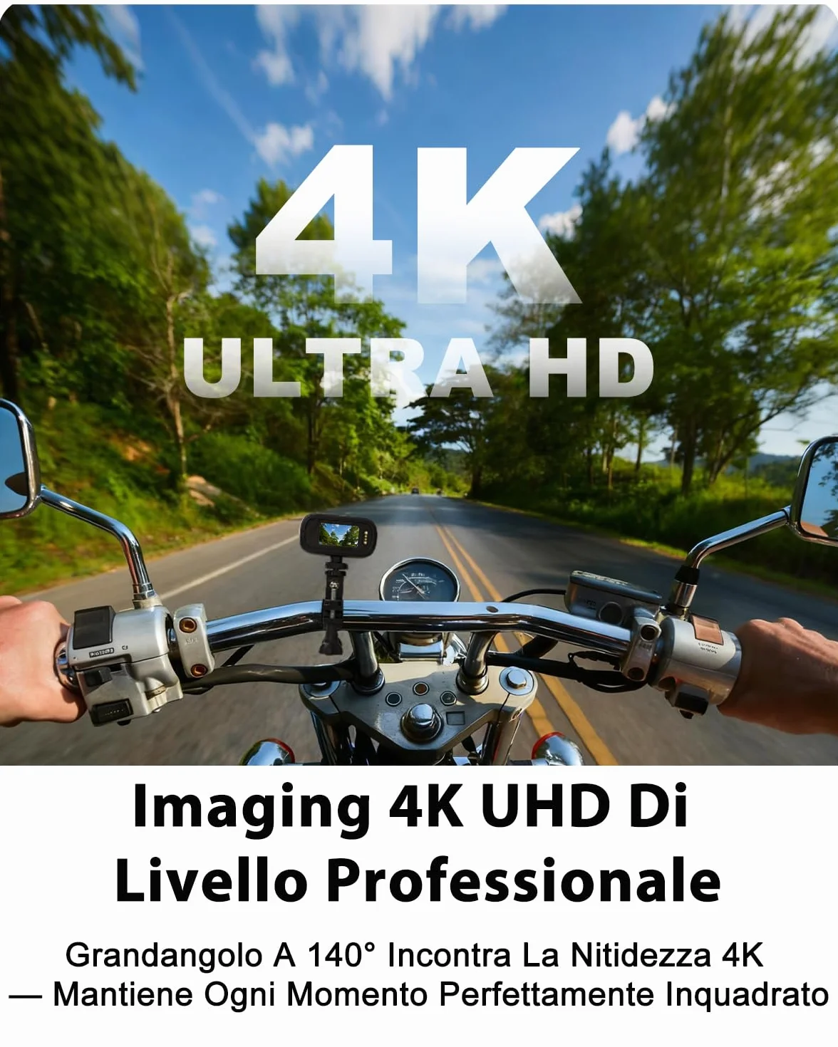 Action Cam, Body Cam 4K 64 GB, POV Camera Impermeabile IP65, Action Camera con Batteria da 1200 mAh, Compatta per Vlogging, Perfetta Come Telecamera Moto Casco, Telecamera Sci