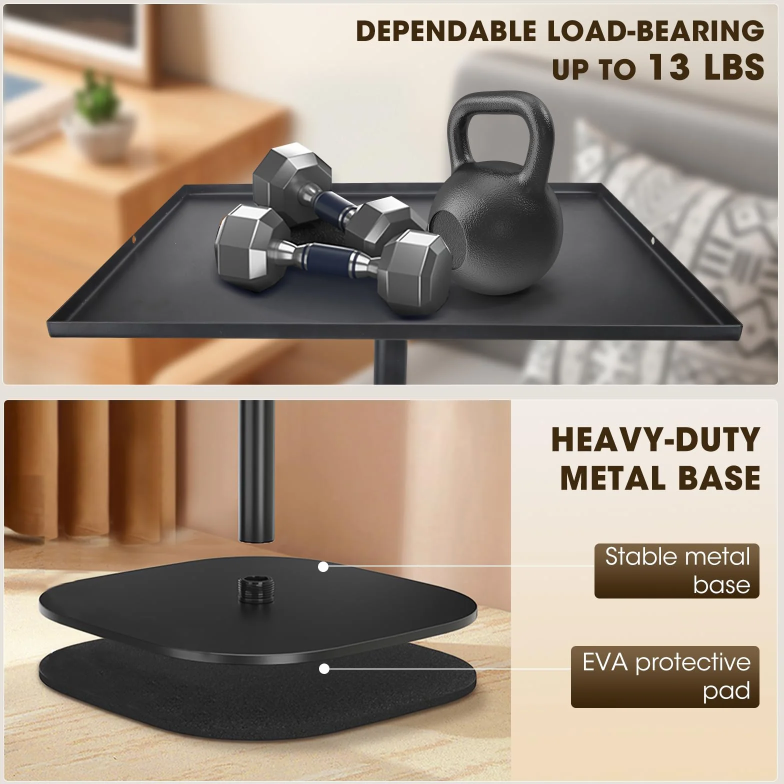 Supporto per proiettore, multifunzione, girevole a 360°, altezza regolabile 40-155 cm, supporto per proiettore con piastra in acciaio al carbonio di alta qualità, per presentazioni, home theater