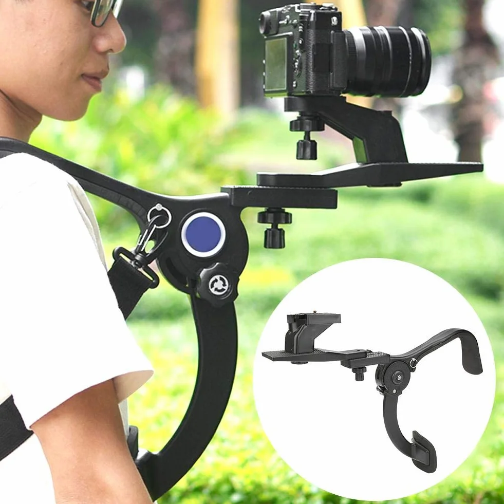 Topiky Supporto per Supporto a Spalla con Giunto cardanico, Supporto per Staffa per Supporto per Fotografia Portatile con Presa Video con Cinghia Flessibile per stabilizzatore