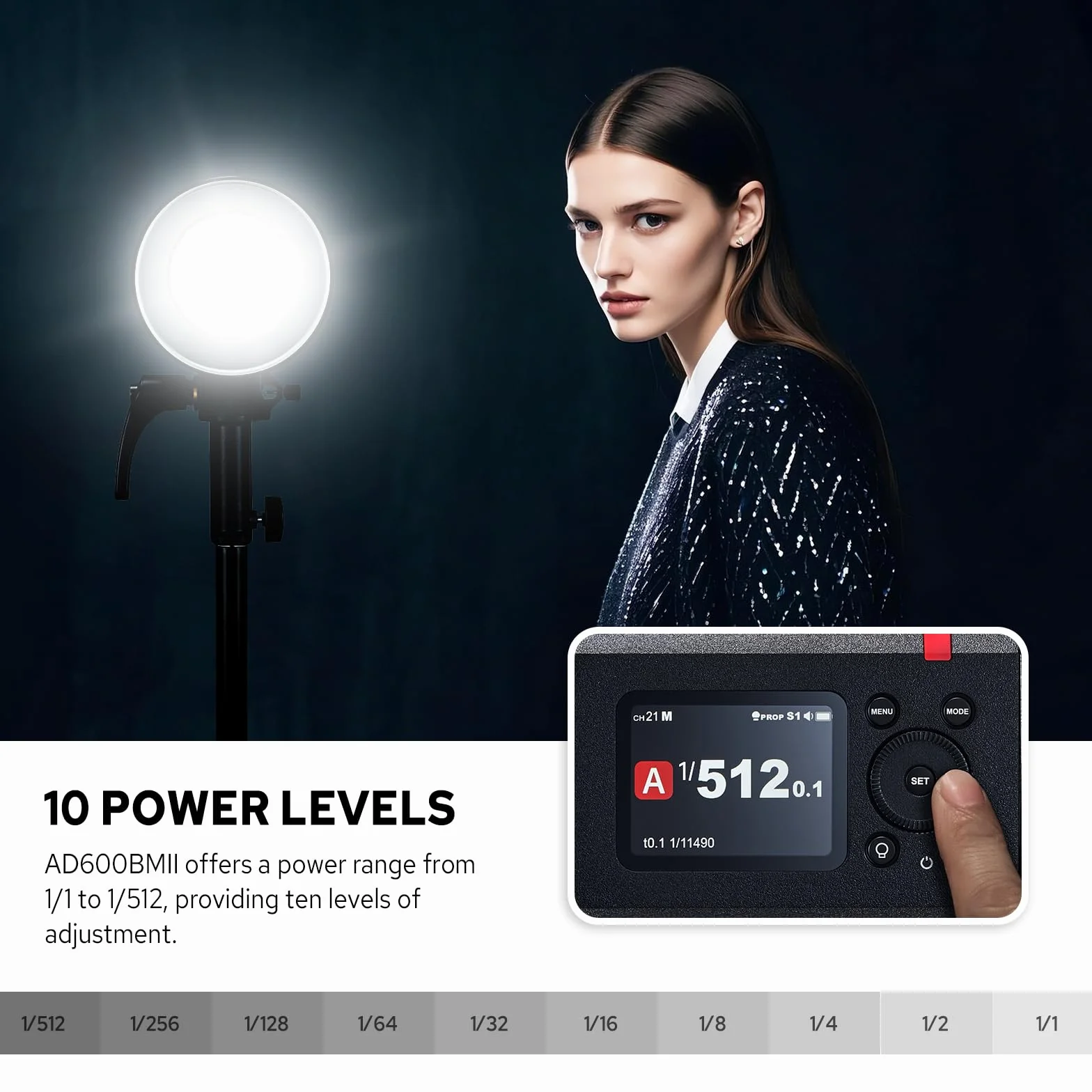 Godox AD600BM II AD600 BM II Flash, 600W HSS 1/8000s Flash per Fotografia all'aperto Luce Speedlite, Tempo di Ricarica 0,01 s-1,9 s, Batteria agli ioni di litio, Monoluci Attacco Bowens Monoluce