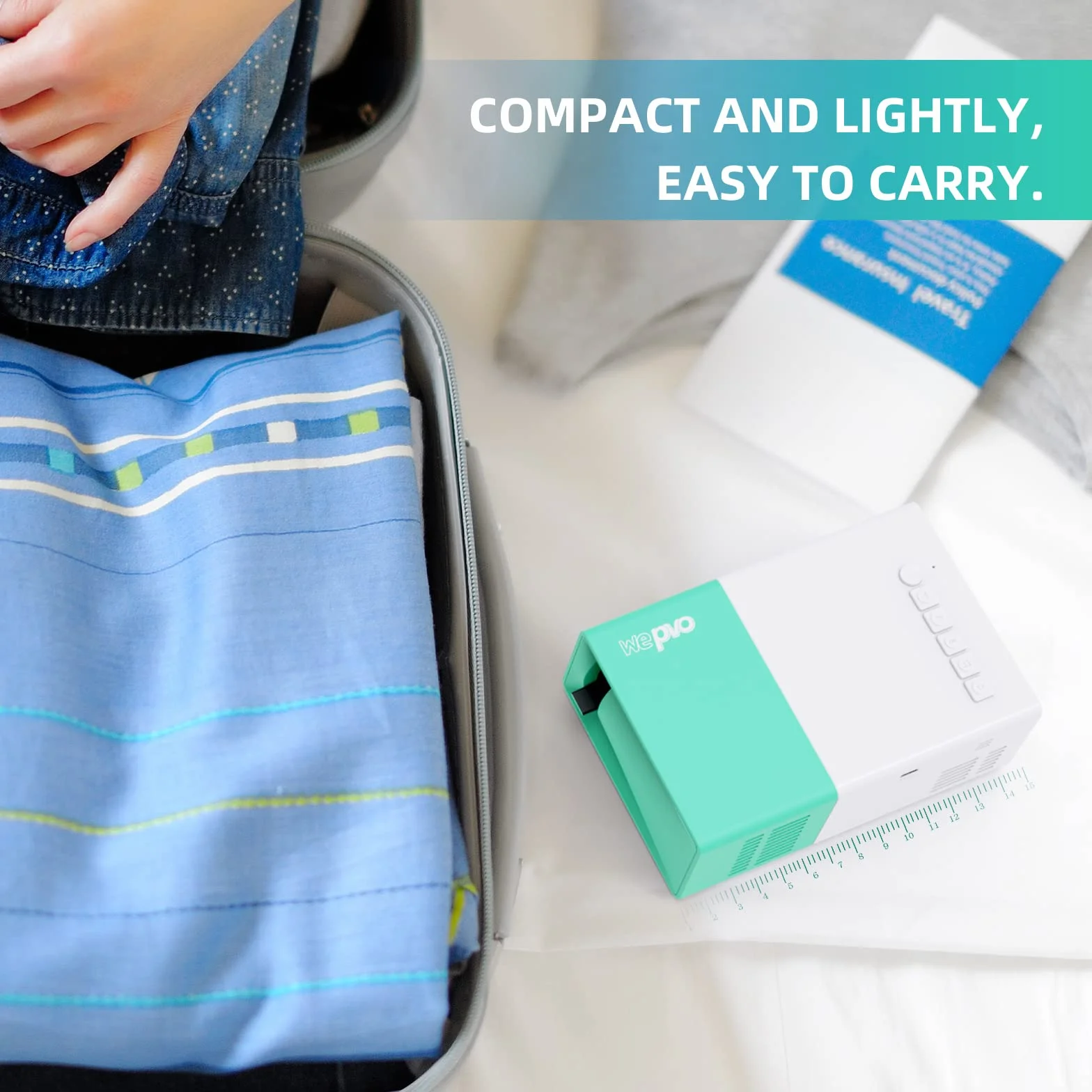 Mini Proiettore Portatile, wepvo WiFi Proiettore, Schermo del Telefono può Essere Specchiato al videoproiettori in Modalità WiFi, Proiettor LED per Home Theater con Interfacce USB HDMI (YG300Plus)