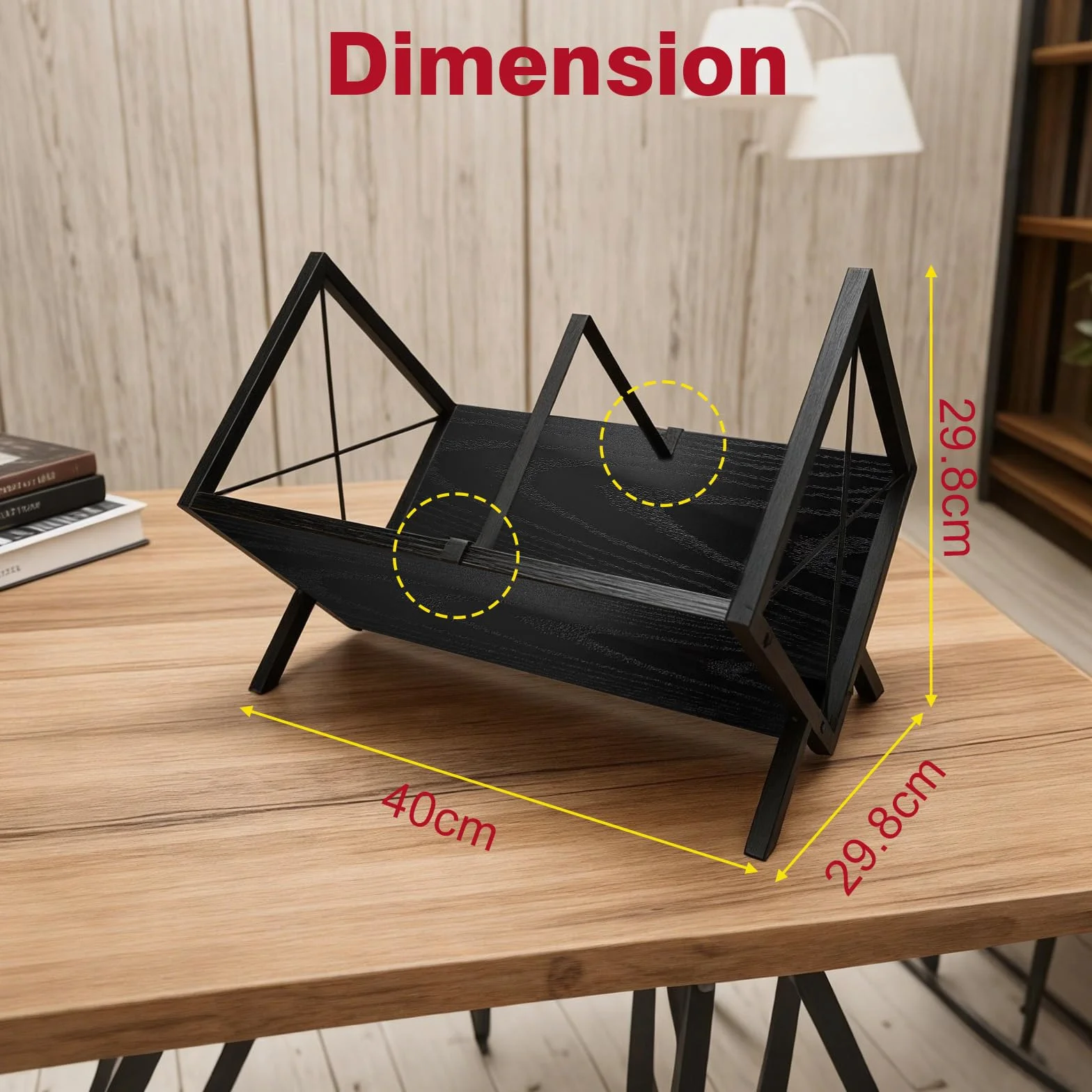 porta vinili per 100 dischi in vinile, porta cd da tavolo di legno, stile retrò organizzatore per la tua raccolta, nero