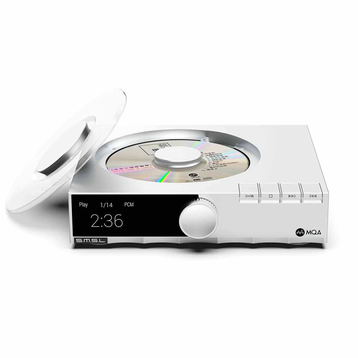 SMSL PL200T Lettore CD MQA-CD Digital Giradischi Decoder Hi-Fi 32bit/768kHz DSD512 Ottico/Coassiale/I²S/AES Uscita Orologio Professionale Ingresso Home/Studio Audio System Copertura antipolvere