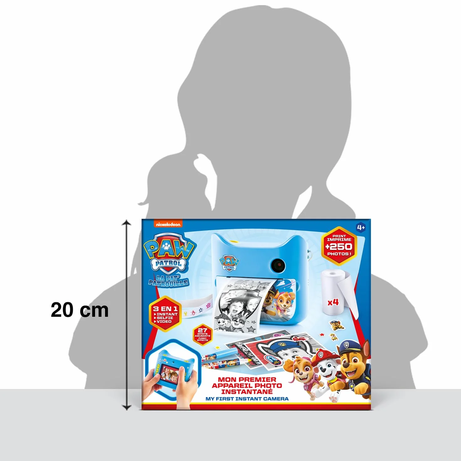 Canal Toys - Photo Creator - PAT'PATROUILLE-Fotocamera a stampa istantanea-con 4 rotoli di carta e 4 feltri-senza inchiostro -PPC 037