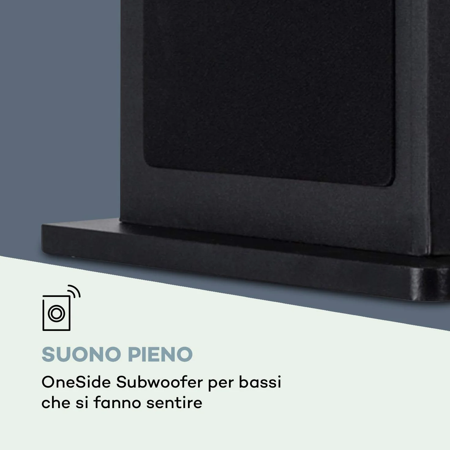 auna Karaboom 100 - Sistema di Altoparlanti 2.1, a Torre, Diffusore da Pavimento, 120 Watt max, BT, Porta USB 2 in 1, MP3, AUX-In, Supporto Tablet, Nero