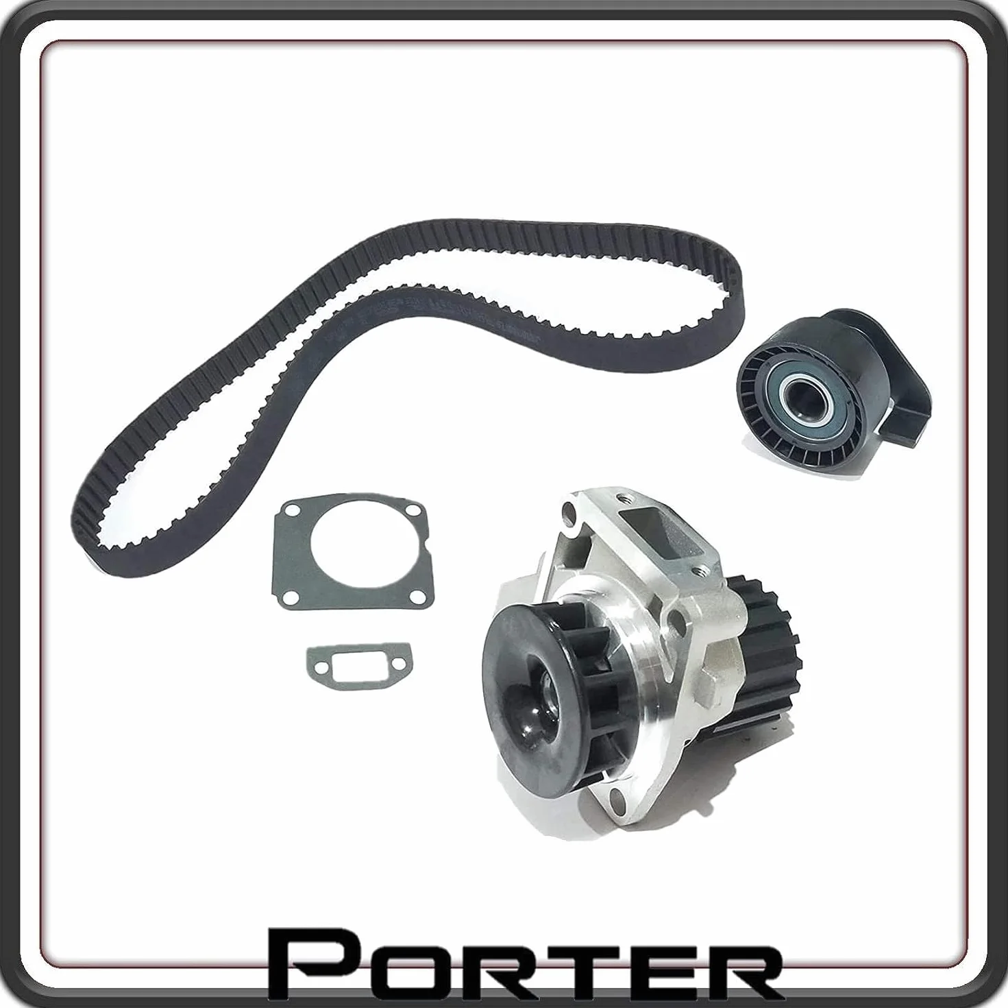 KIT POMPA ACQUA COMPLETO DI CINGHIA DISTRIBUZIONE TRASMISSIONE COMPATIBILE PER PIAGGIO PORTER 1200 DIESEL - PORTER 1400 DIESEL LDW-1404 - PIAGGIO QUARGO DIESEL LDW-702 TUTTI I MODELLI.
