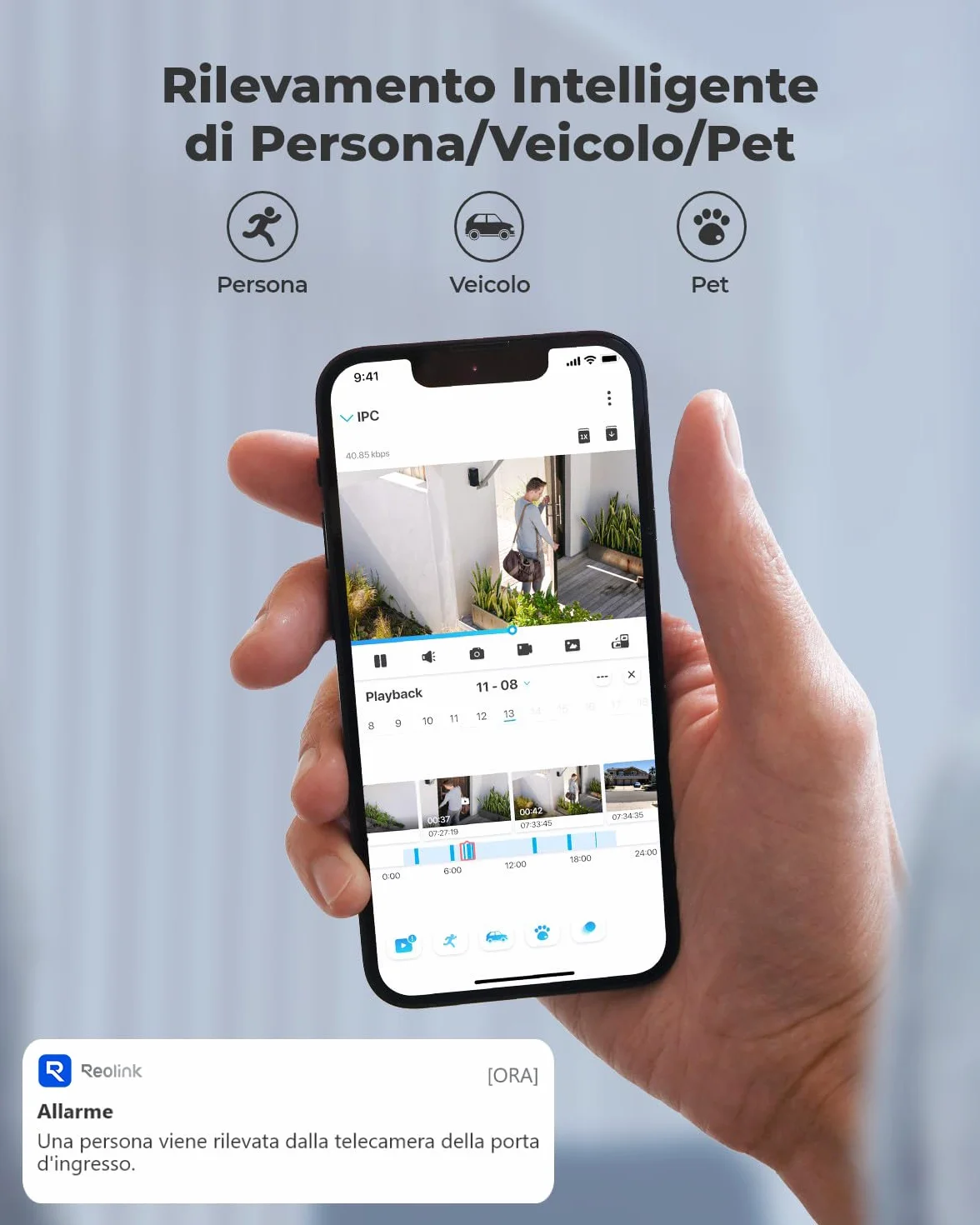 Reolink PoE 12MP Telecamera Esterno, Rilevamento di Uomo/Veicolo/Animale, Visione Notturna a Colori, Audio Bidirezionale, Avvisi Intelligenti, Time-Lapse, Slot per Scheda microSD, RLC-1212A