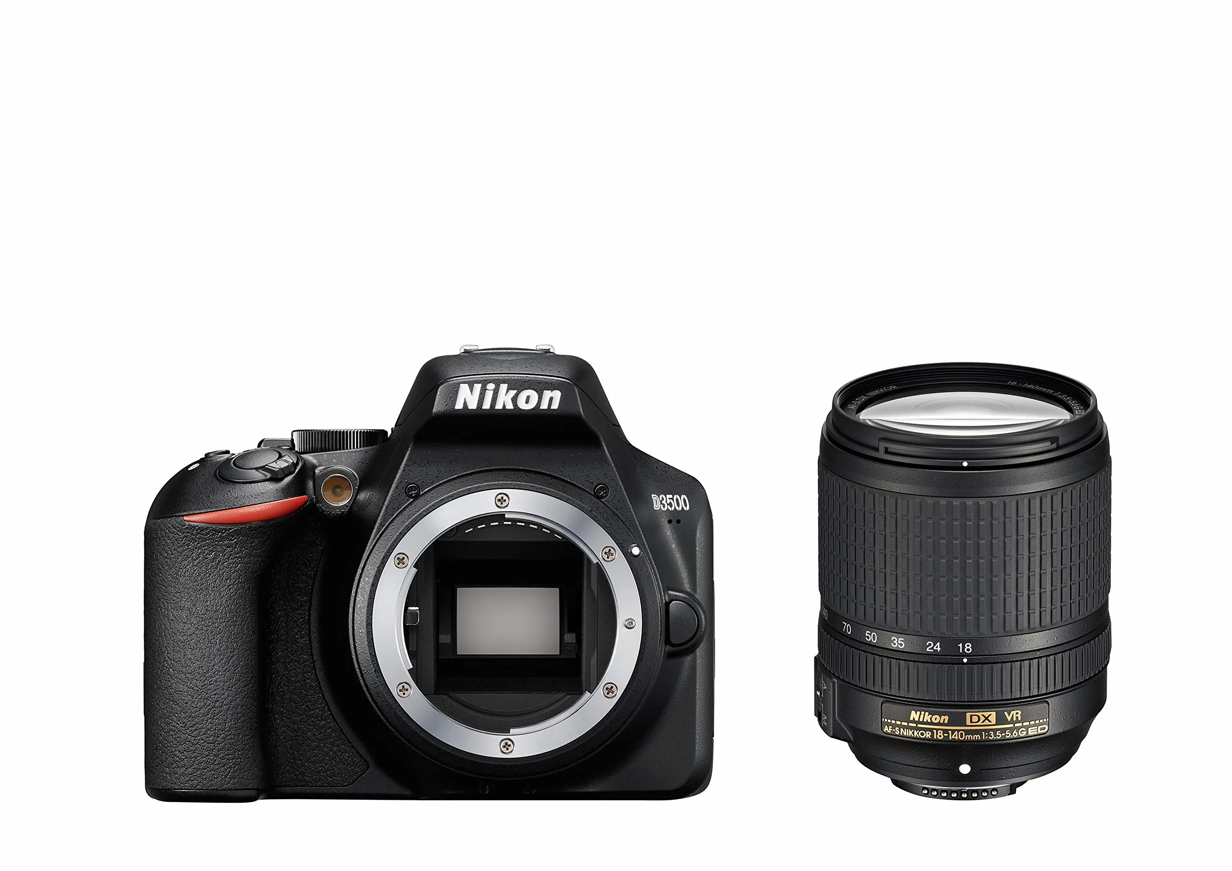 Nikon D3500 Fotocamera Reflex Digitale con Obiettivo Nikkor AF-S 18/140VR, 24.2 Megapixel, LCD 3"