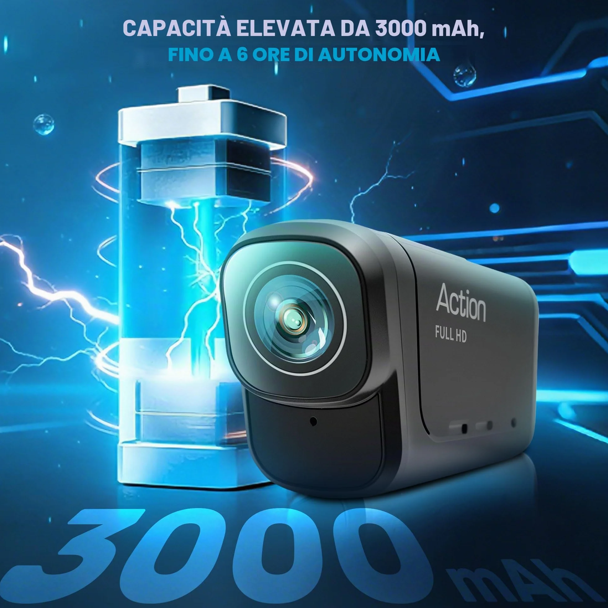 Dashcam Moto 4K+1080P, Doppia Telecamera, Impermeabile IP65, F2,2 Visione Notturna, Action Cam Moto con WiFi GPS, Mini Telecamera con HDR & APP Per Bicicletta