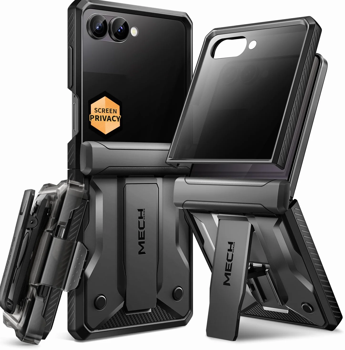 Tongate Custodia Flip Seven per schermo con protezione, nero