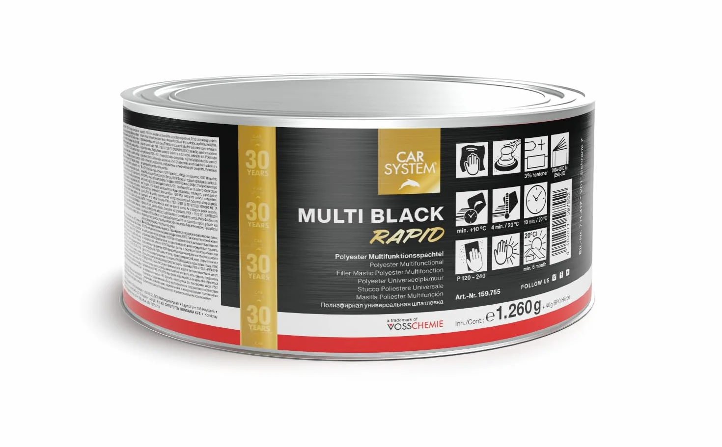 Multi Black Rapid - Spatola multifunzione in poliestere, 1,3 kg
