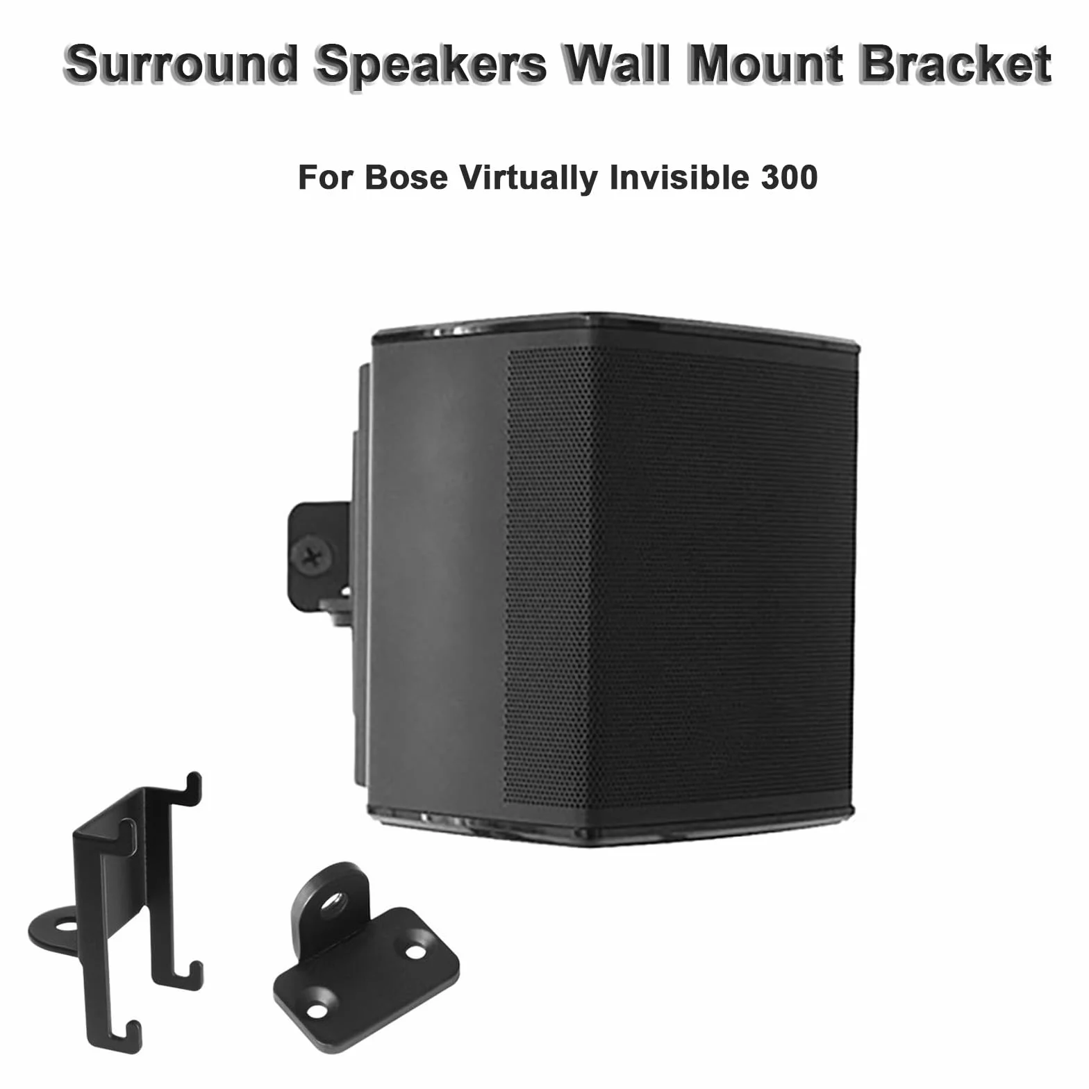 Confezione da 2 staffe di montaggio a parete per altoparlanti surround wireless Bose Virtually Invisible 300, nero