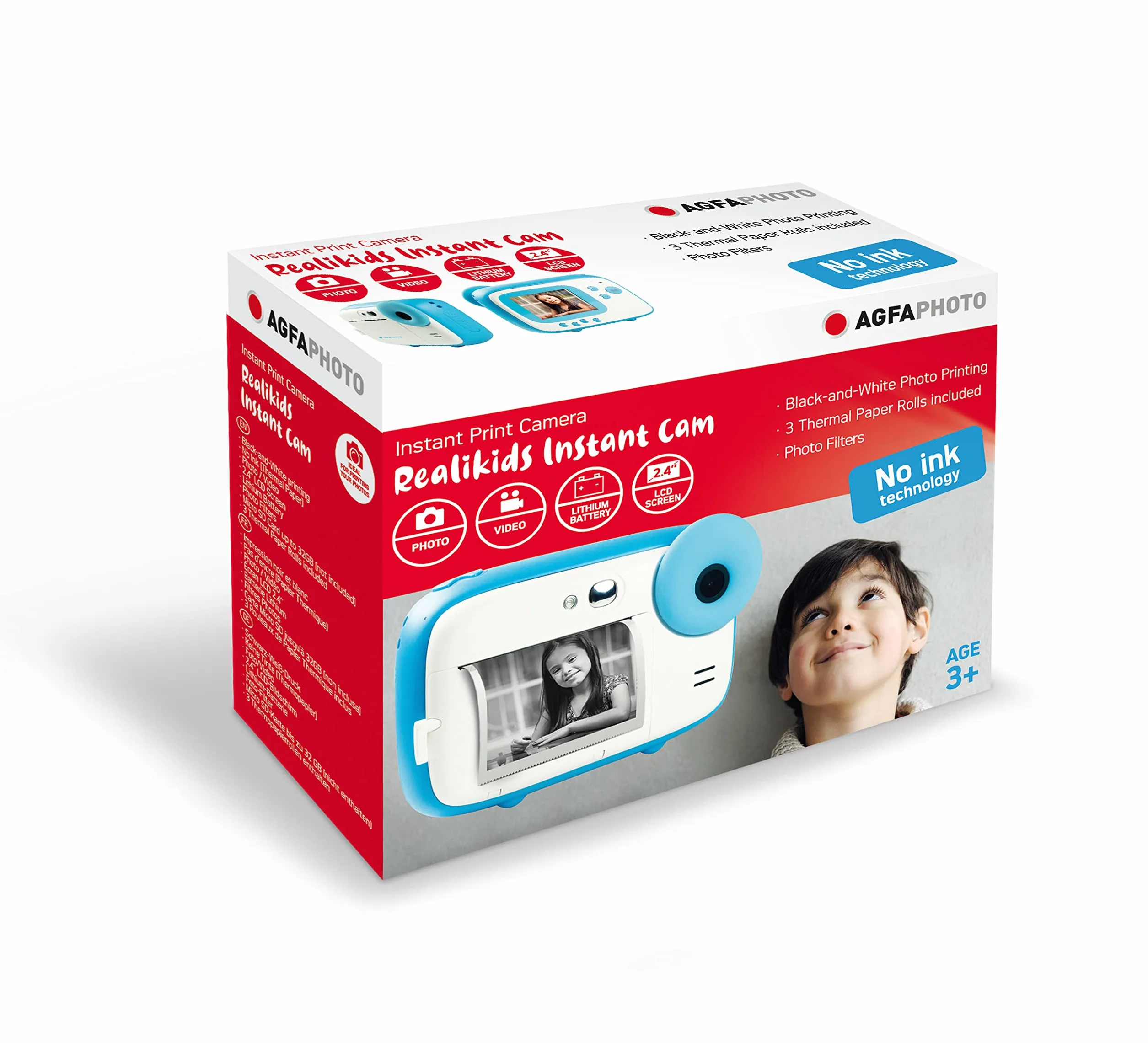 AGFAPHOTO Realikids Instant Cam Bleu - Appareil Photo pour Enfant