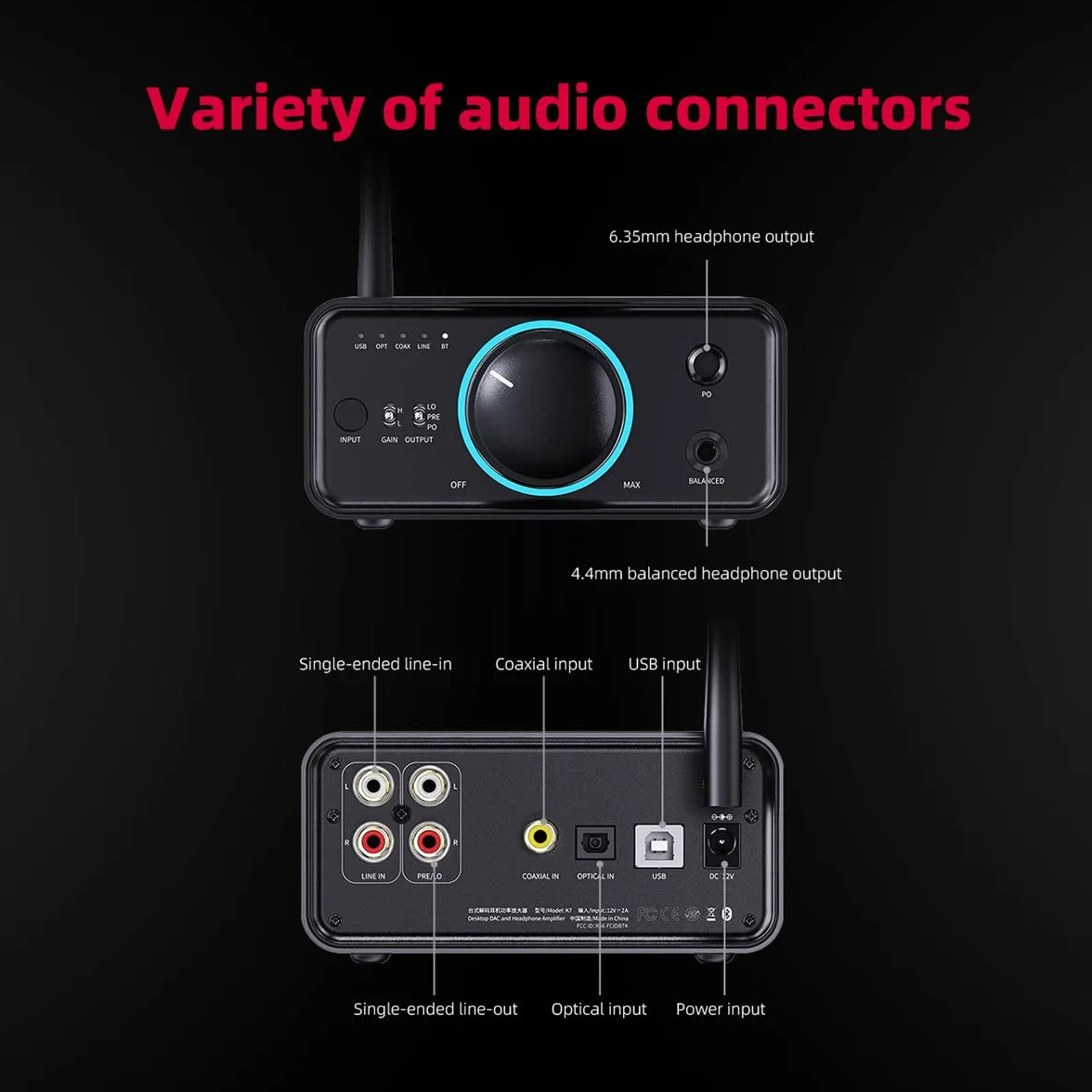 FiiO K7 BT DAC Desktop + Amplificatore per Cuffie Bilanciato Bluetooth
