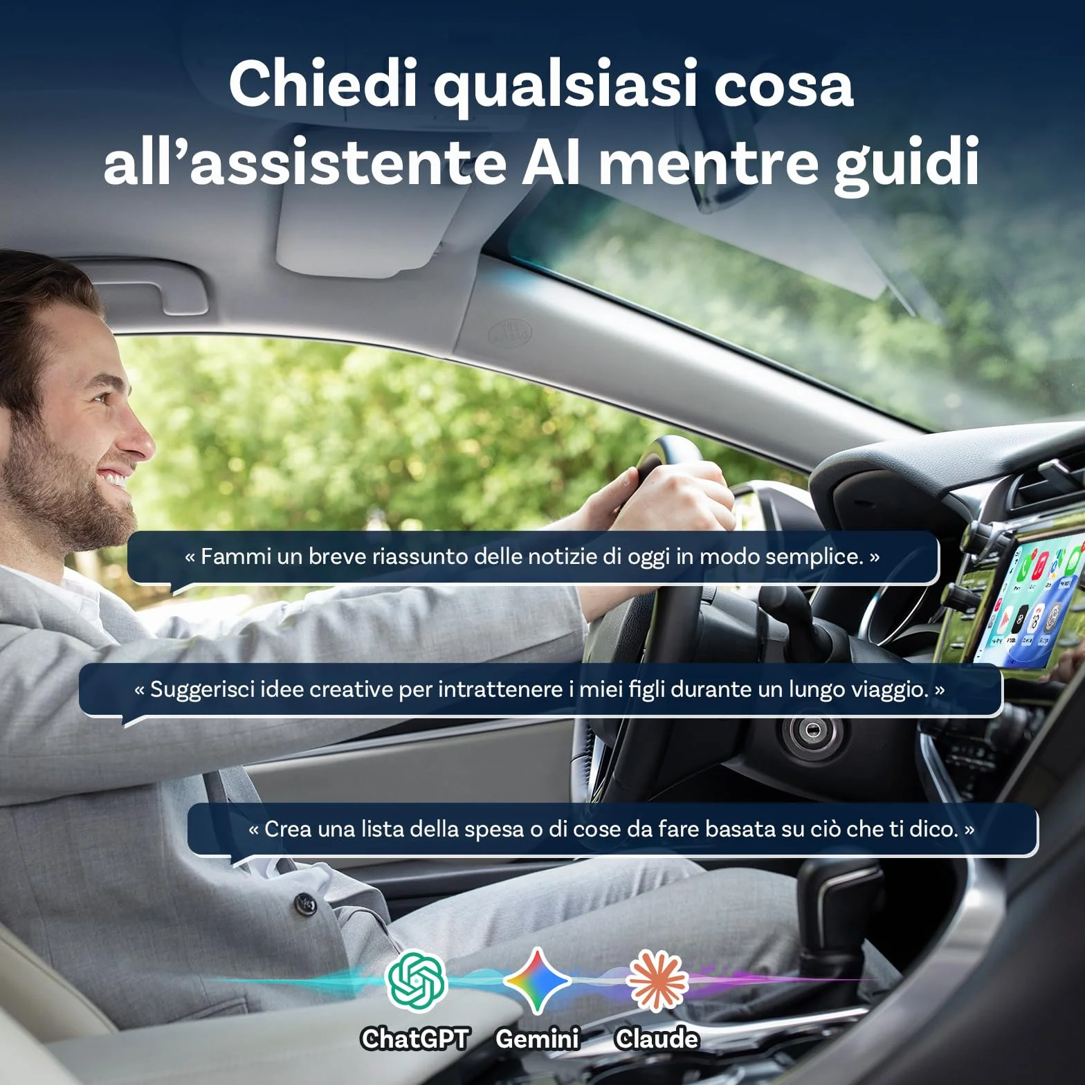 OTTOCAST MINI 3.0 Slim 2026 Adattatore CarPlay Wireless 2-in-1 iPhone Android Auto Connessione rapida Nero